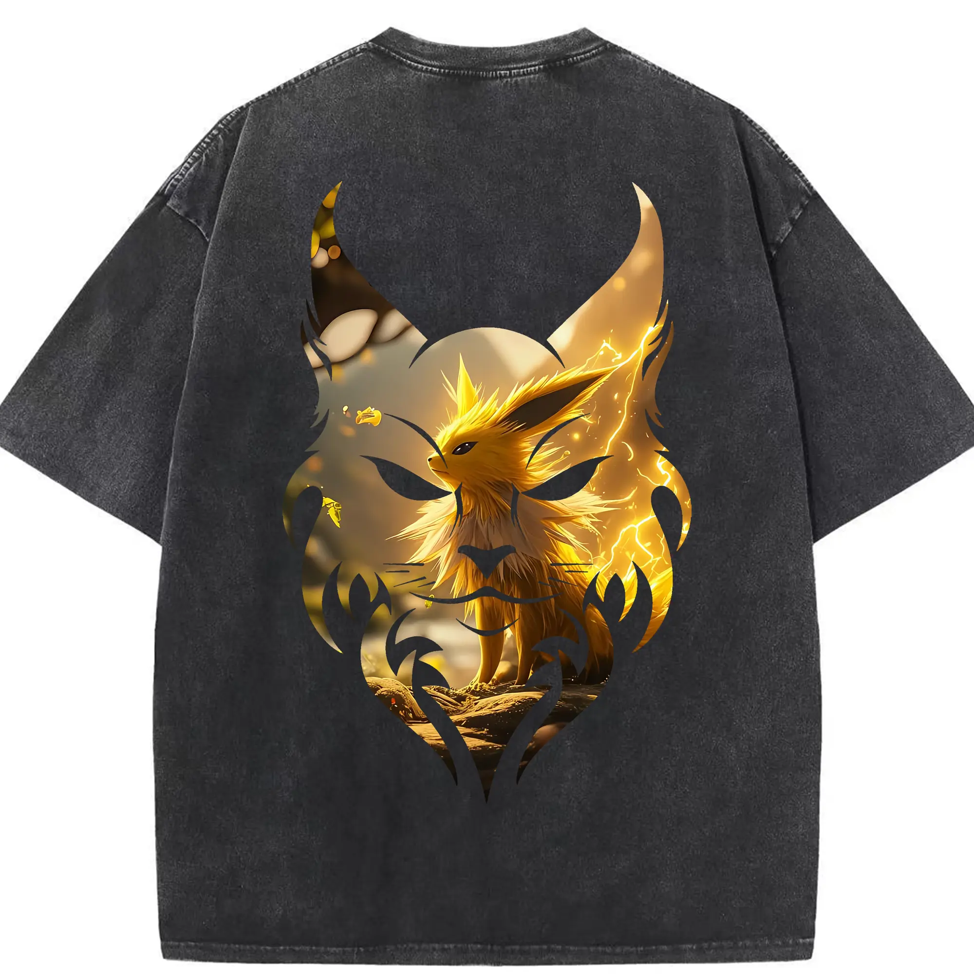 ポケモン グッズ,イーブイ - 綿100％ ヴィンテージ風 半袖Tシャツ ・ 背面プリント ・ 柔らか肌触り ・ 通気性 快適 ・ スポーツ カジュアル 外出用