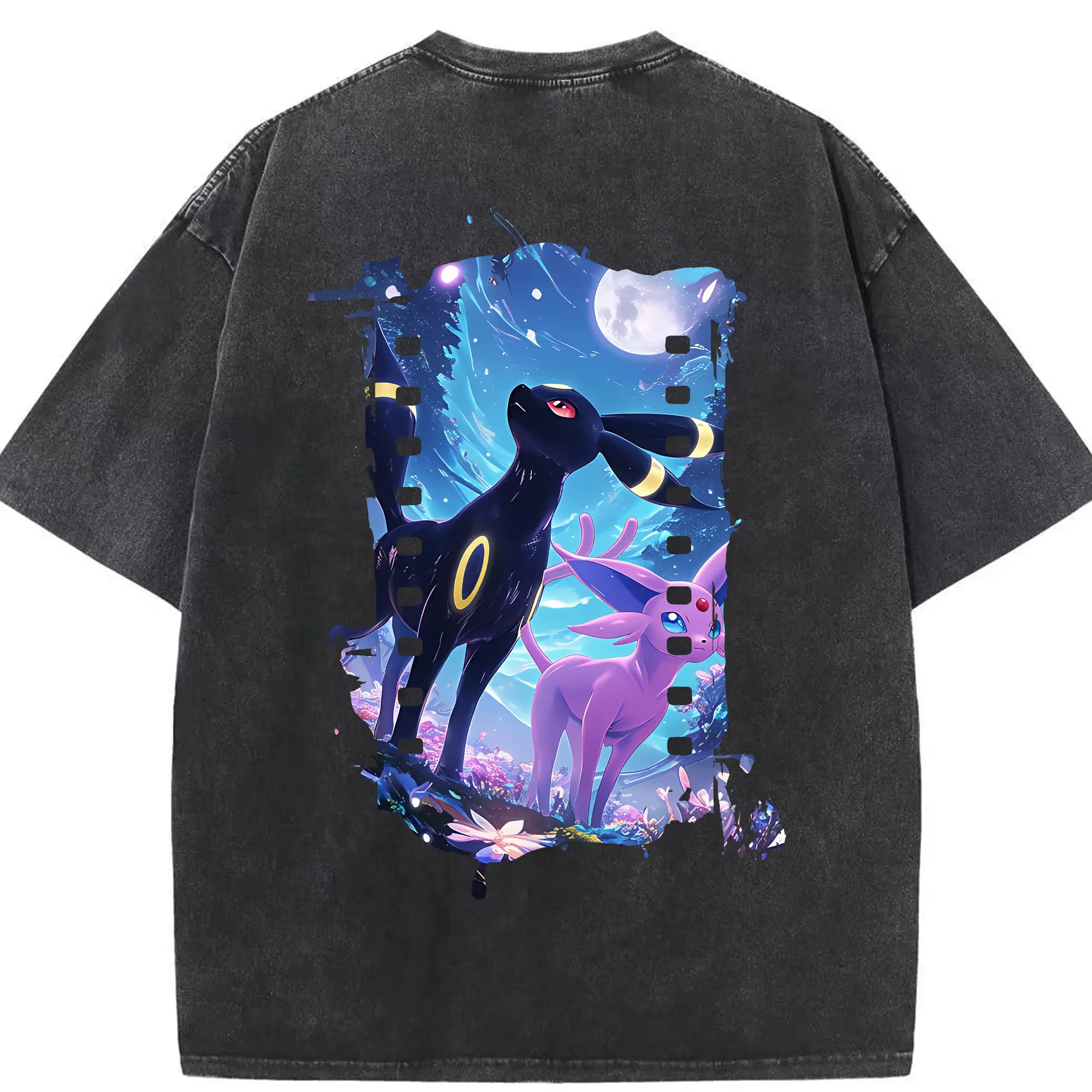 ポケモン グッズ,イーブイ - 綿100％ ヴィンテージ風 半袖Tシャツ ・ 背面プリント ・ 柔らか肌触り ・ 通気性 快適 ・ スポーツ カジュアル 外出用