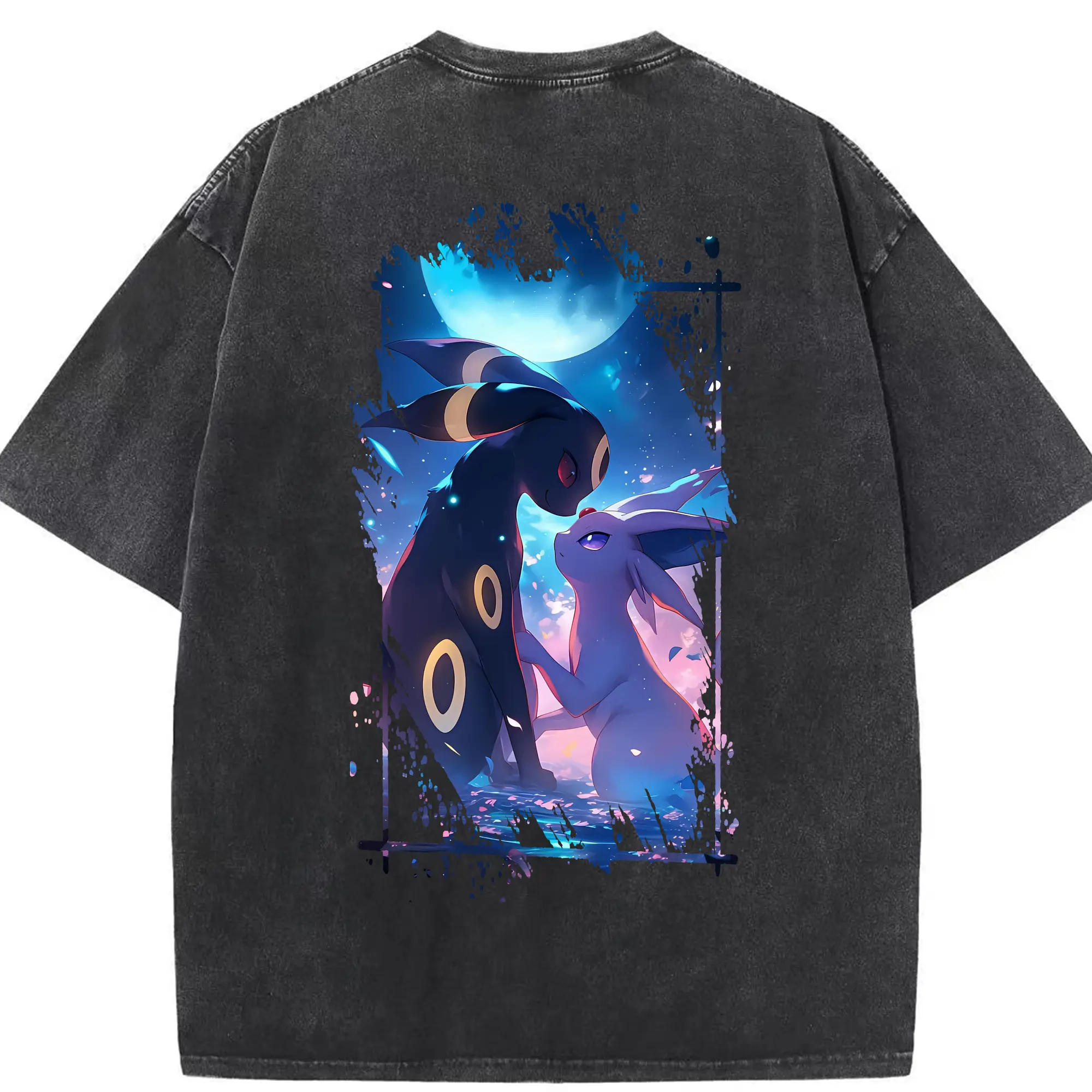 ポケモン グッズ,イーブイ - 綿100％ ヴィンテージ風 半袖Tシャツ ・ 背面プリント ・ 柔らか肌触り ・ 通気性 快適 ・ スポーツ カジュアル 外出用