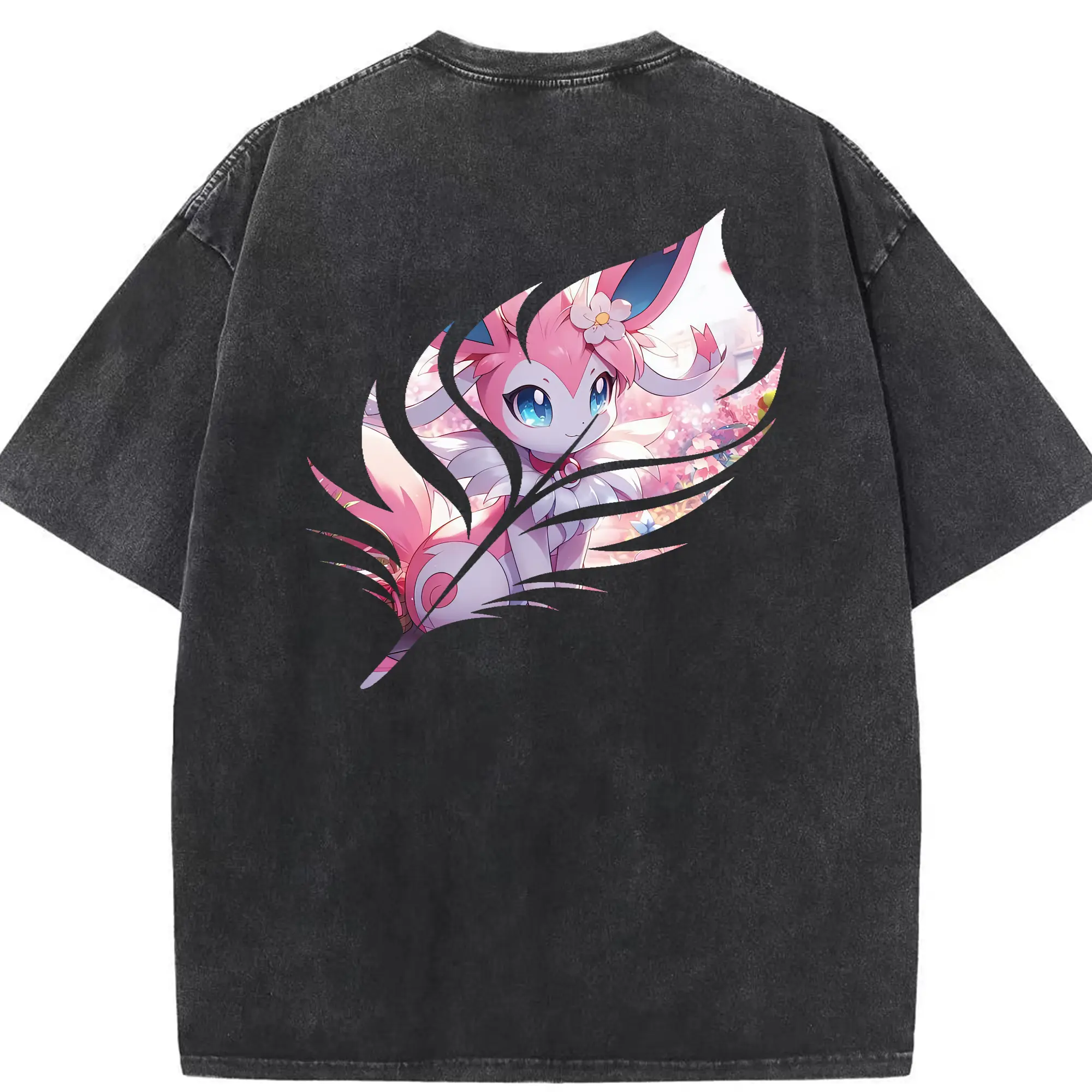 ポケモン グッズ,イーブイ - 綿100％ ヴィンテージ風 半袖Tシャツ ・ 背面プリント ・ 柔らか肌触り ・ 通気性 快適 ・ スポーツ カジュアル 外出用