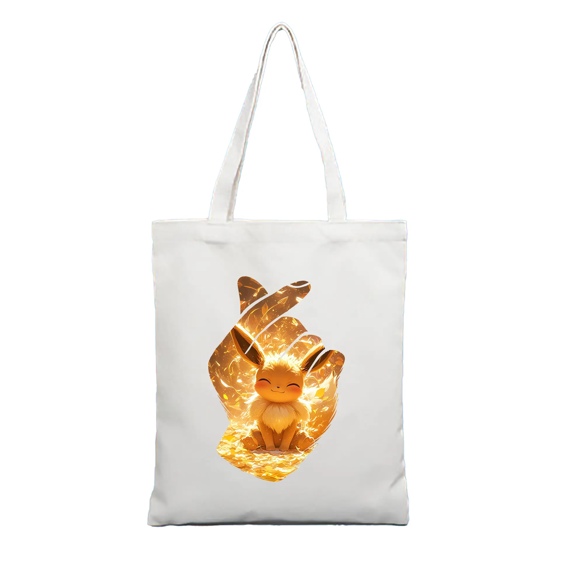 ポケモン グッズ,イーブイ - 縦型キャンバス手提げバッグ（トートバッグ） ・ キャンバス素材 ・ ショッピング用 ・ 軽量 丈夫 お手入れ簡単