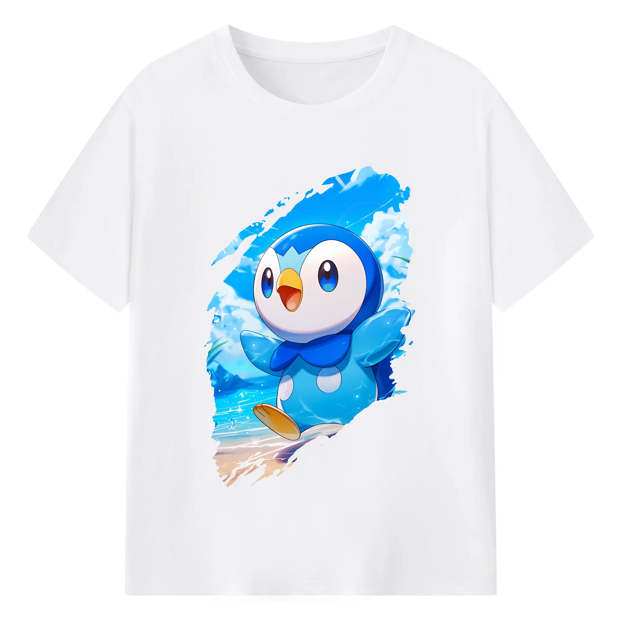 ポケモン グッズ,ポッチャマ - 綿100％ 半袖Tシャツ ・ フロントプリント ・ 快適 通気性 ・ 日常使い 散歩 スポーツ用