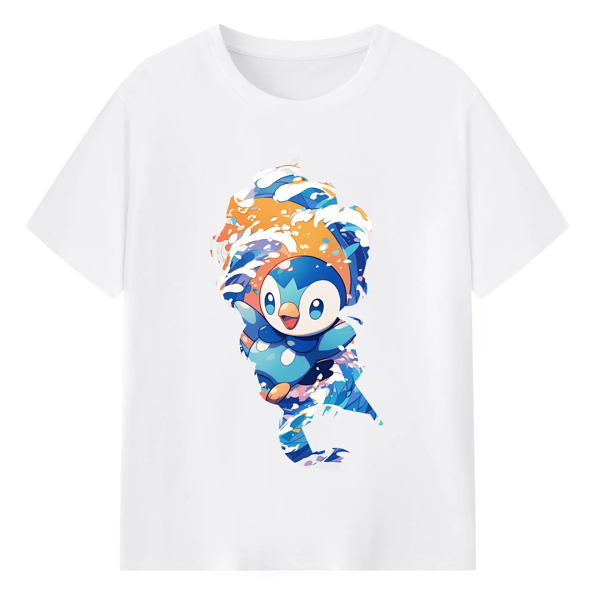ポケモン グッズ,ポッチャマ - 綿100％ 半袖Tシャツ ・ フロントプリント ・ 快適 通気性 ・ 日常使い 散歩 スポーツ用