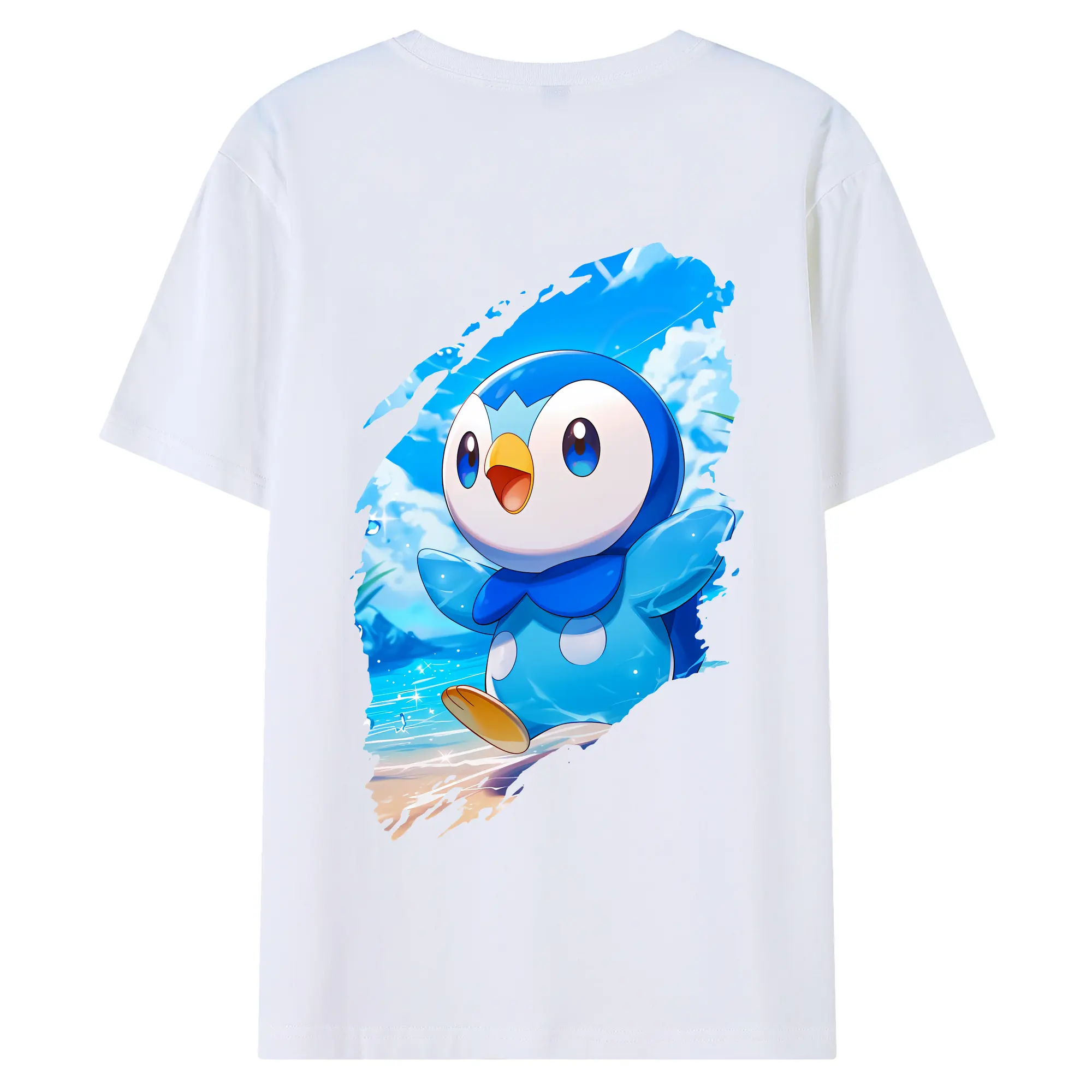 ポケモン グッズ,ポッチャマ - 綿100％ 半袖Tシャツ ・ バックプリント ・ 快適 通気性 ・ 日常使い 散歩 スポーツ用