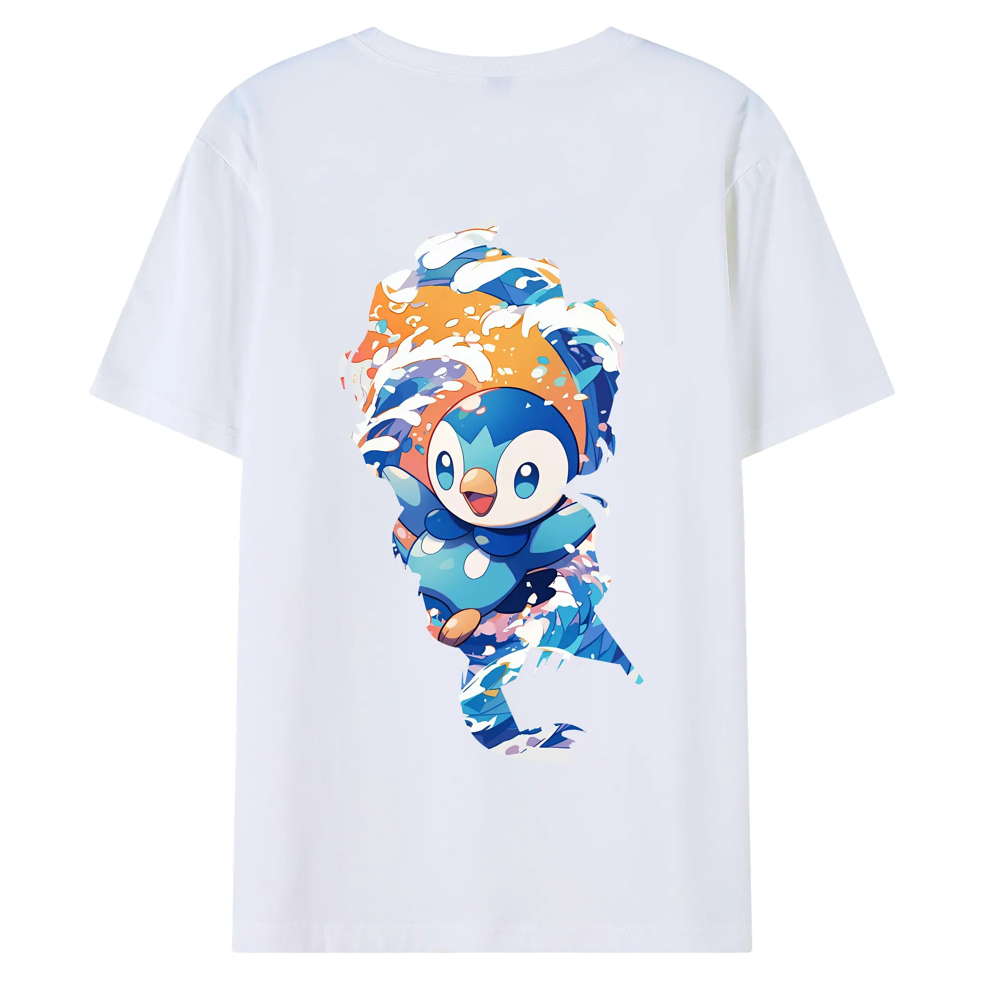 ポケモン グッズ,ポッチャマ - 綿100％ 半袖Tシャツ ・ バックプリント ・ 快適 通気性 ・ 日常使い 散歩 スポーツ用