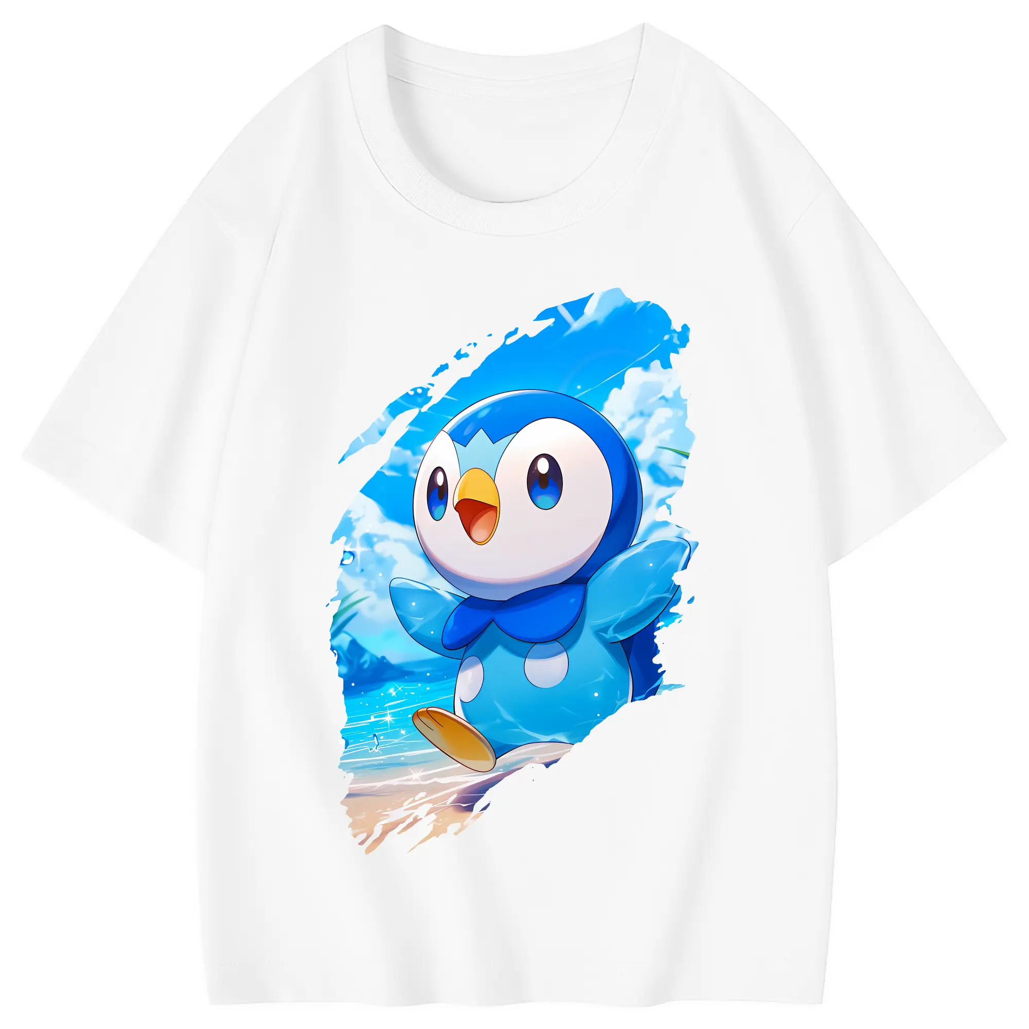 ポケモン グッズ,ポッチャマ - 綿100％ キッズTシャツ ・ フロントプリント ・ 快適 通気性 ・ スポーツ カジュアル 散歩用