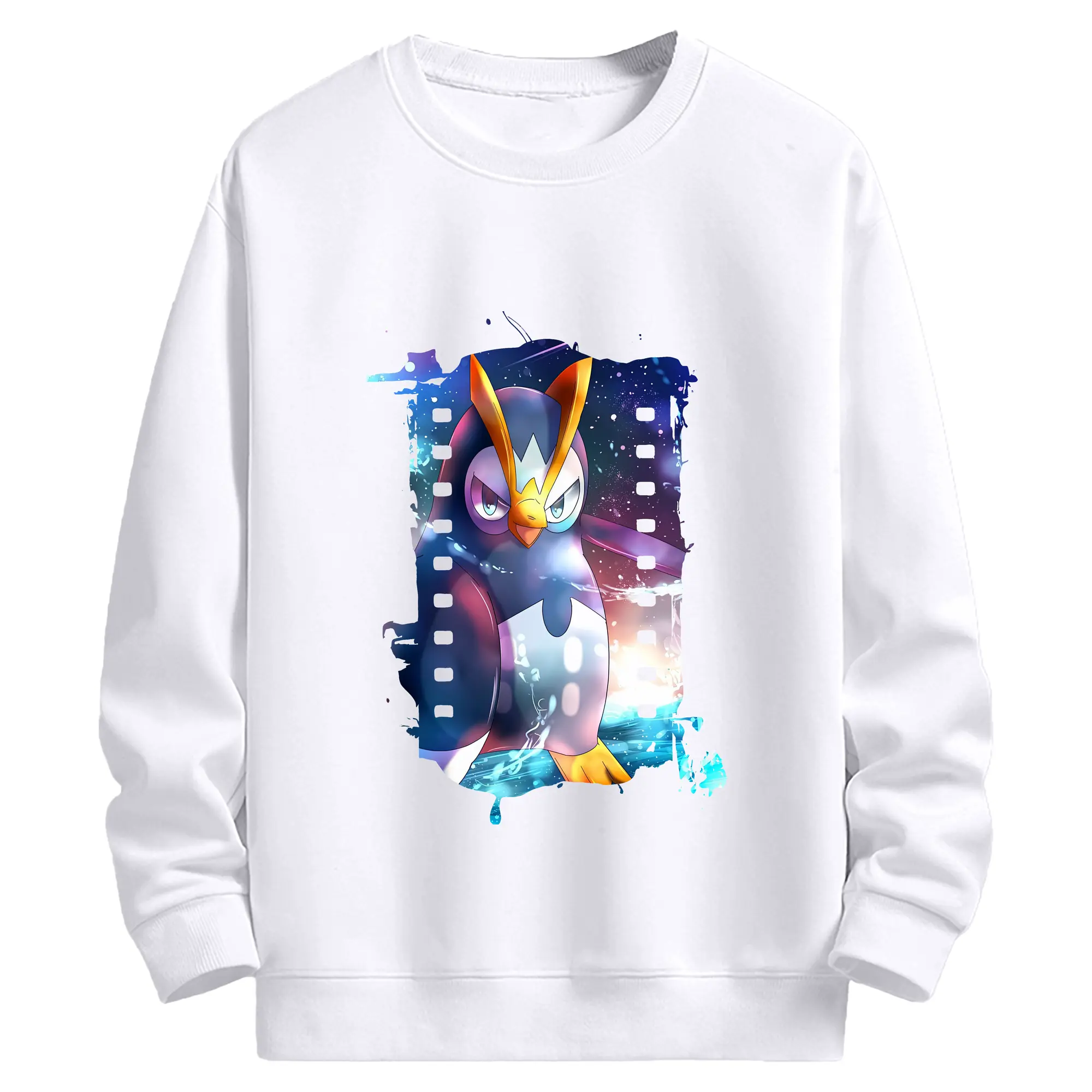 ポケモン グッズ,ポッチャマ - 高品質 クルーネック スウェット ・ コットン59％ ポリエステル41％ ・ ユニセックス 長袖 トレーナー ・ カジュアル デイリー スポーツ 散歩用