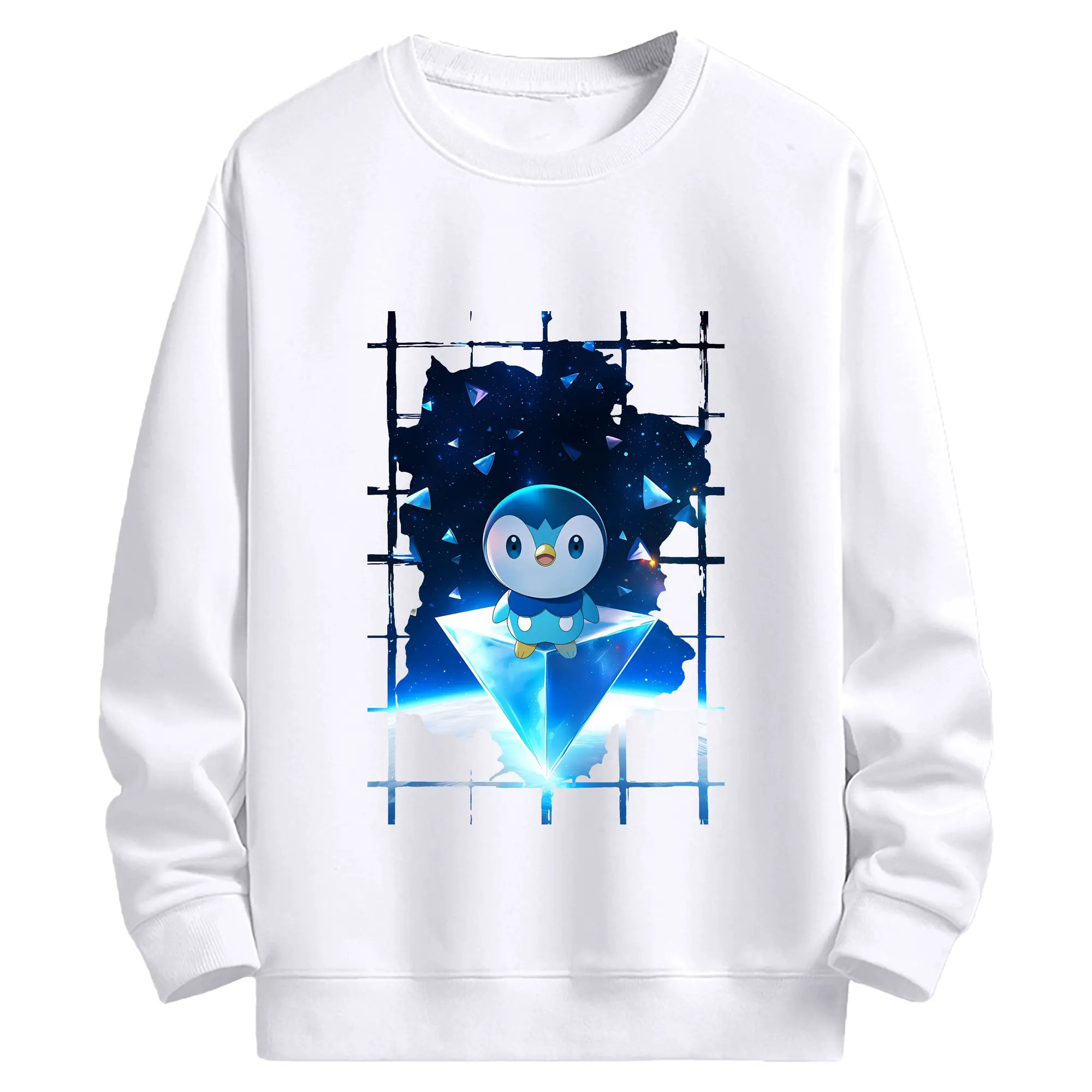 ポケモン グッズ,ポッチャマ - 高品質 クルーネック スウェット ・ コットン59％ ポリエステル41％ ・ ユニセックス 長袖 トレーナー ・ カジュアル デイリー スポーツ 散歩用