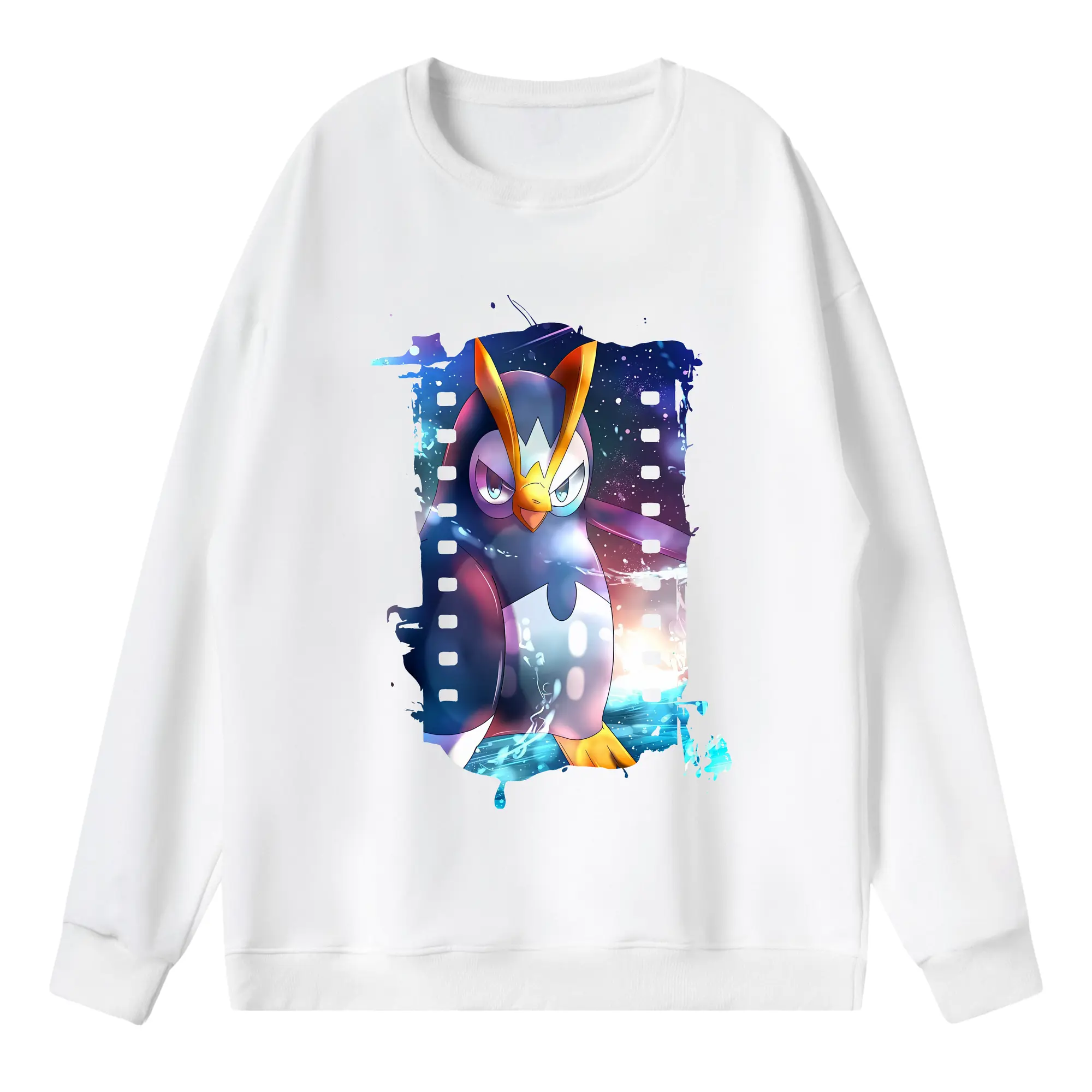 ポケモン グッズ,ポッチャマ - 薄手 クルーネック スウェット 裏毛260g · ポリエステル 春秋向け カジュアル 男女兼用 · トレーナー デイリー スポーツ 散歩に最適