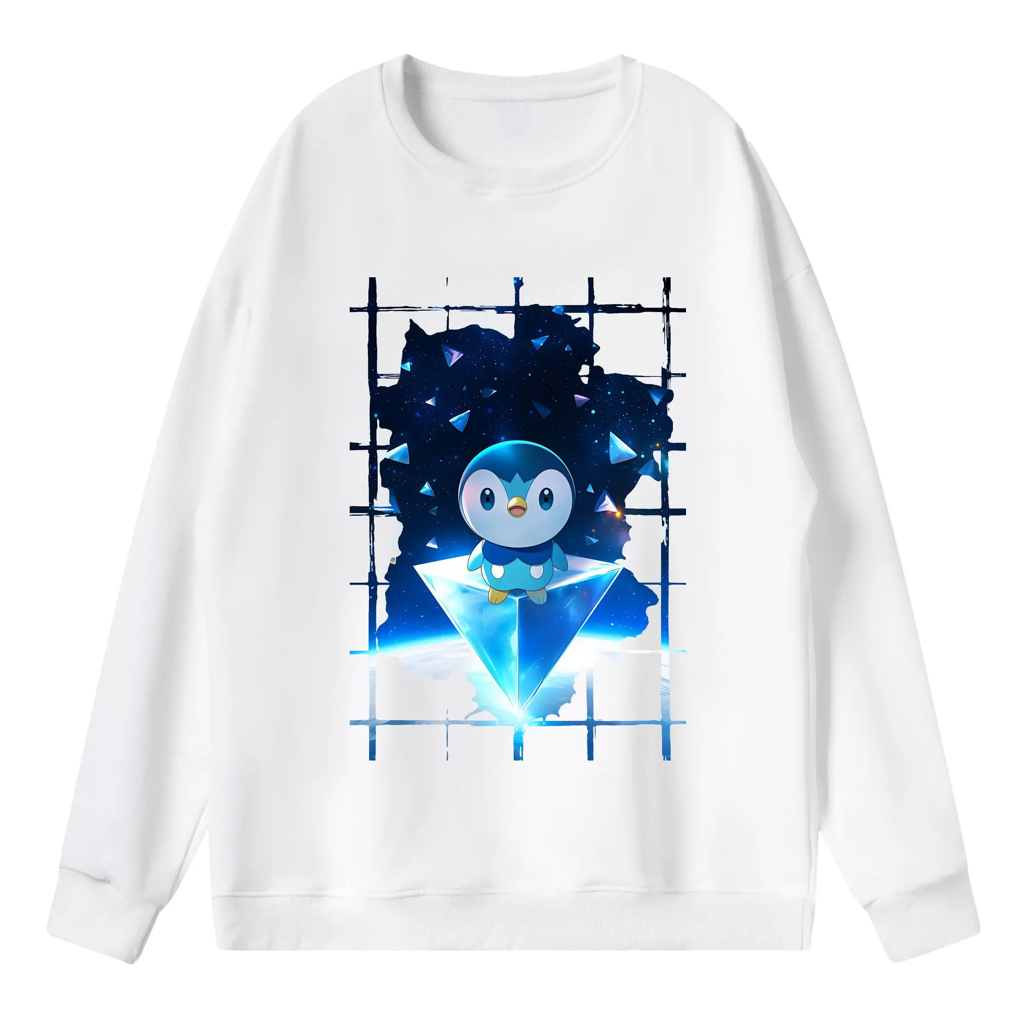 ポケモン グッズ,ポッチャマ - 薄手 クルーネック スウェット 裏毛260g · ポリエステル 春秋向け カジュアル 男女兼用 · トレーナー デイリー スポーツ 散歩に最適