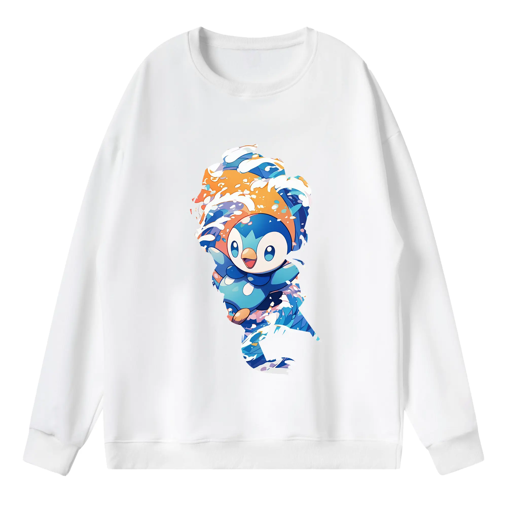 ポケモン グッズ,ポッチャマ - 薄手 クルーネック スウェット 裏毛260g · ポリエステル 春秋向け カジュアル 男女兼用 · トレーナー デイリー スポーツ 散歩に最適