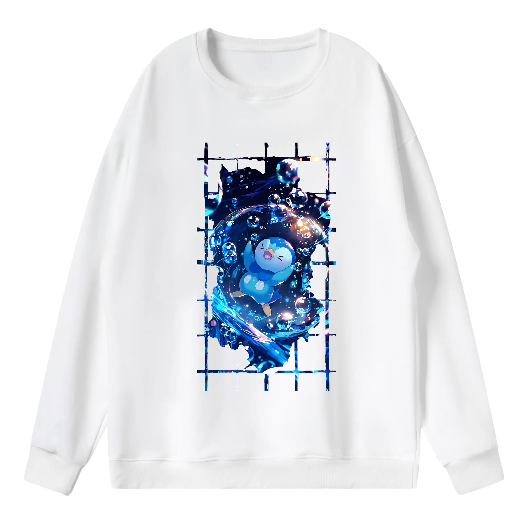 ポケモン グッズ,ポッチャマ - 薄手 クルーネック スウェット 裏毛260g · ポリエステル 春秋向け カジュアル 男女兼用 · トレーナー デイリー スポーツ 散歩に最適