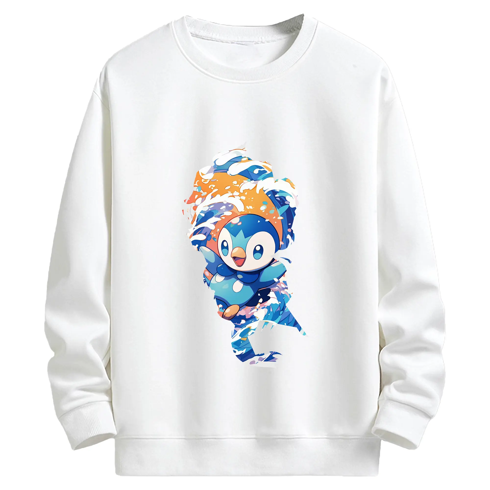 ポケモン グッズ,ポッチャマ - キッズ クルーネックスウェットシャツ ・ フロントプリント ・ 綿80％ ポリエステル20％ ・ 快適 通学 スポーツ 日常使い お散歩用