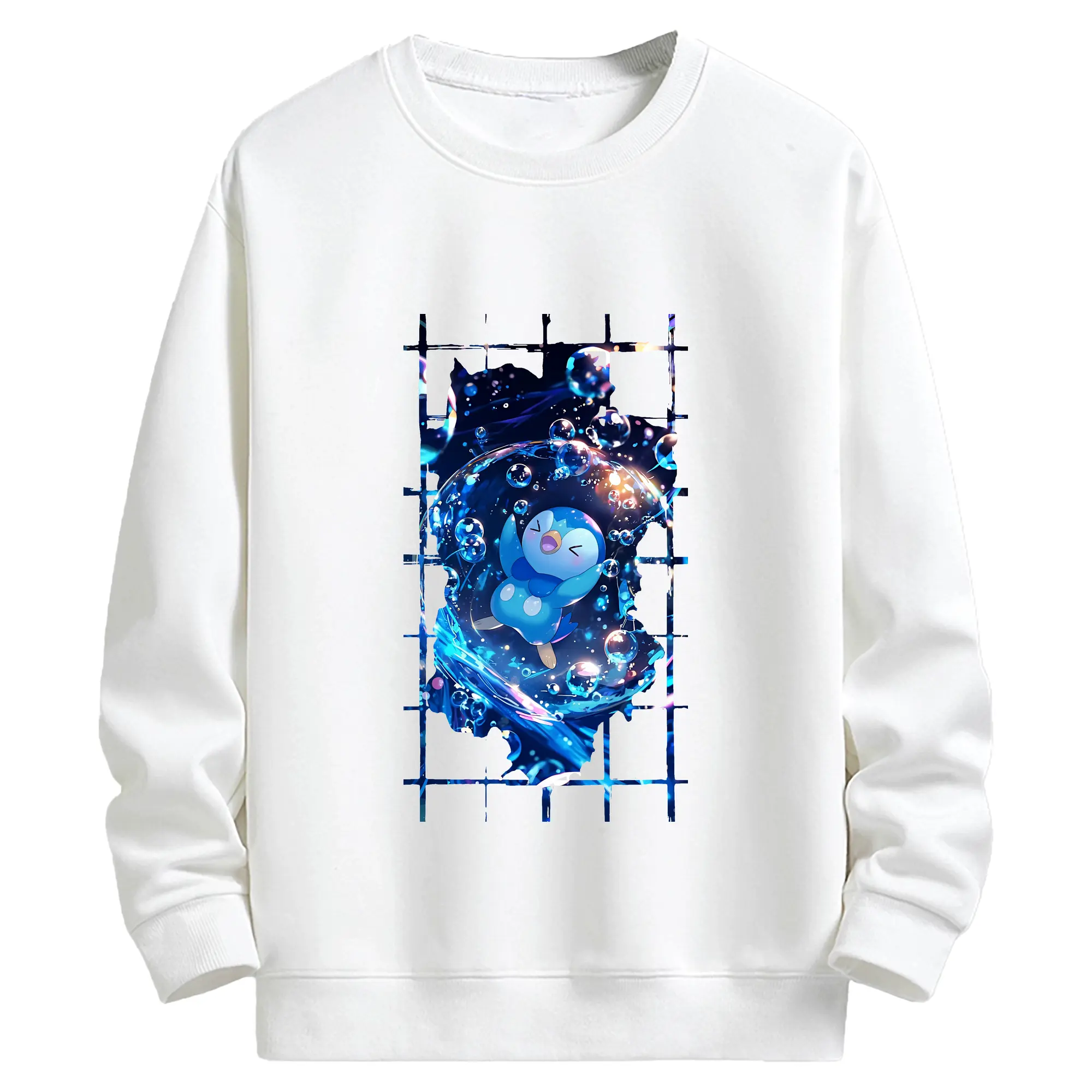 ポケモン グッズ,ポッチャマ - キッズ クルーネックスウェットシャツ ・ フロントプリント ・ 綿80％ ポリエステル20％ ・ 快適 通学 スポーツ 日常使い お散歩用