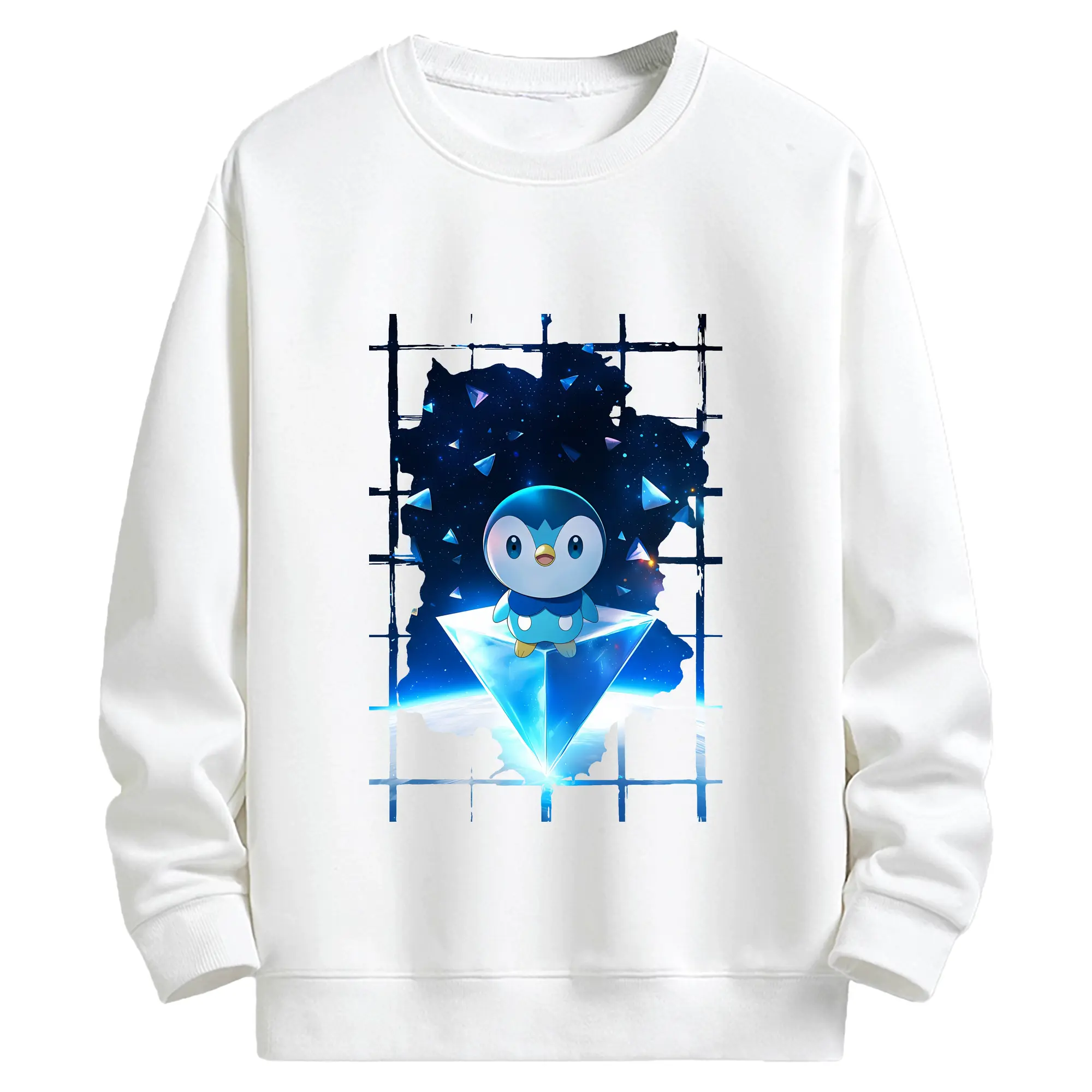 ポケモン グッズ,ポッチャマ - キッズ クルーネックスウェットシャツ ・ フロントプリント ・ 綿80％ ポリエステル20％ ・ 快適 通学 スポーツ 日常使い お散歩用