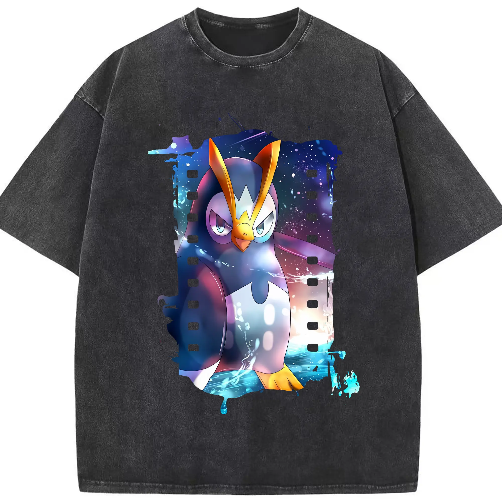 ポケモン グッズ,ポッチャマ - 綿100％ ヴィンテージ風 半袖Tシャツ ・ フロントプリント ・ 柔らか肌触り ・ 通気性 快適 ・ スポーツ カジュアル 外出用