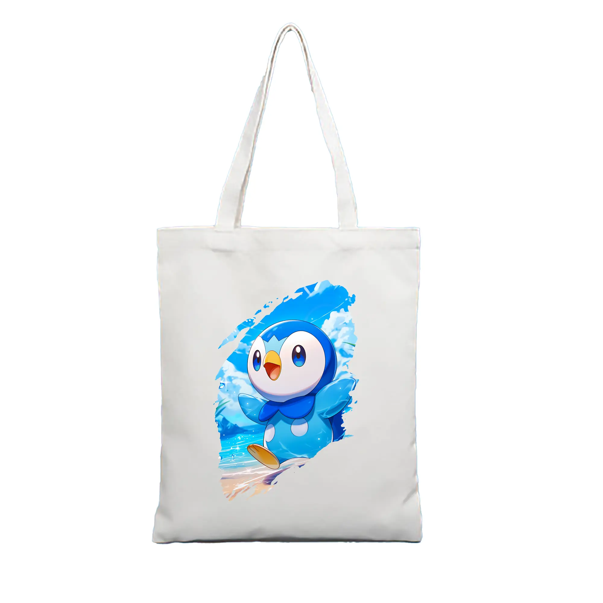 ポケモン グッズ,ポッチャマ - 縦型キャンバス手提げバッグ（トートバッグ） ・ キャンバス素材 ・ ショッピング用 ・ 軽量 丈夫 お手入れ簡単