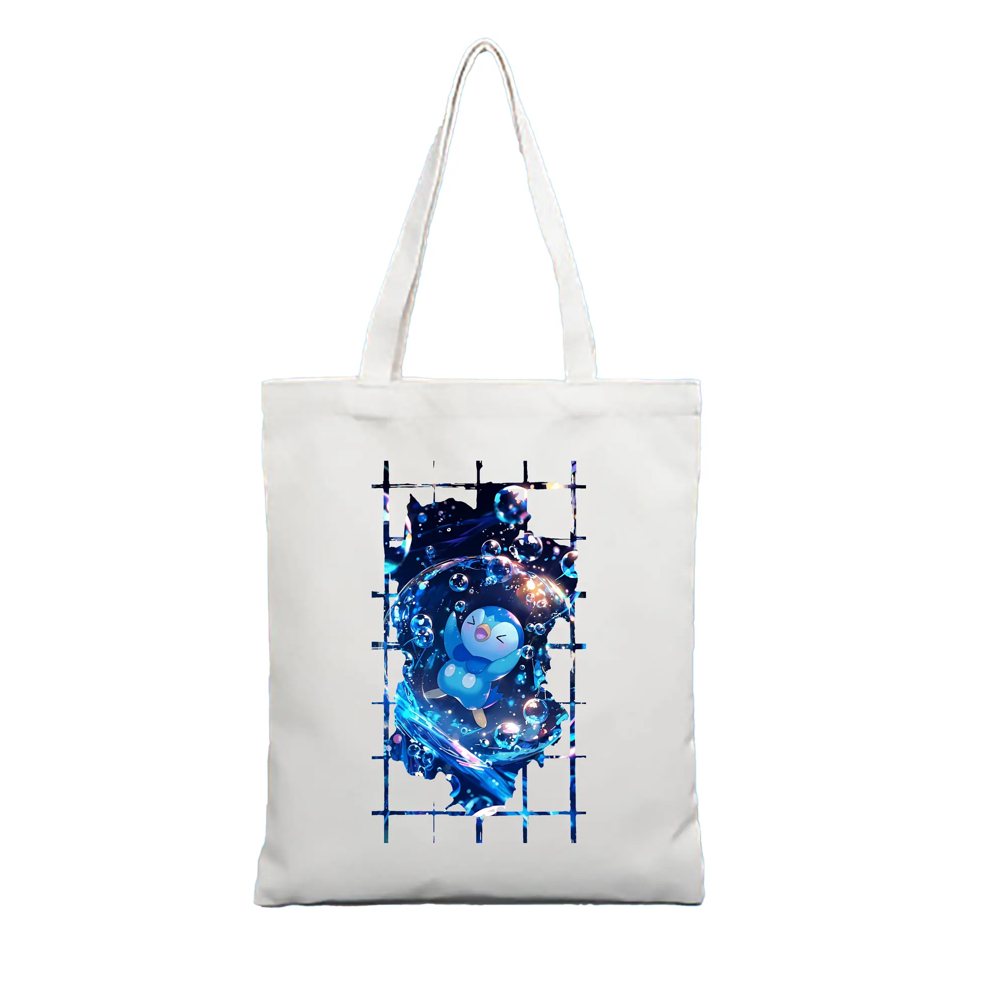 ポケモン グッズ,ポッチャマ - 縦型キャンバス手提げバッグ（トートバッグ） ・ キャンバス素材 ・ ショッピング用 ・ 軽量 丈夫 お手入れ簡単