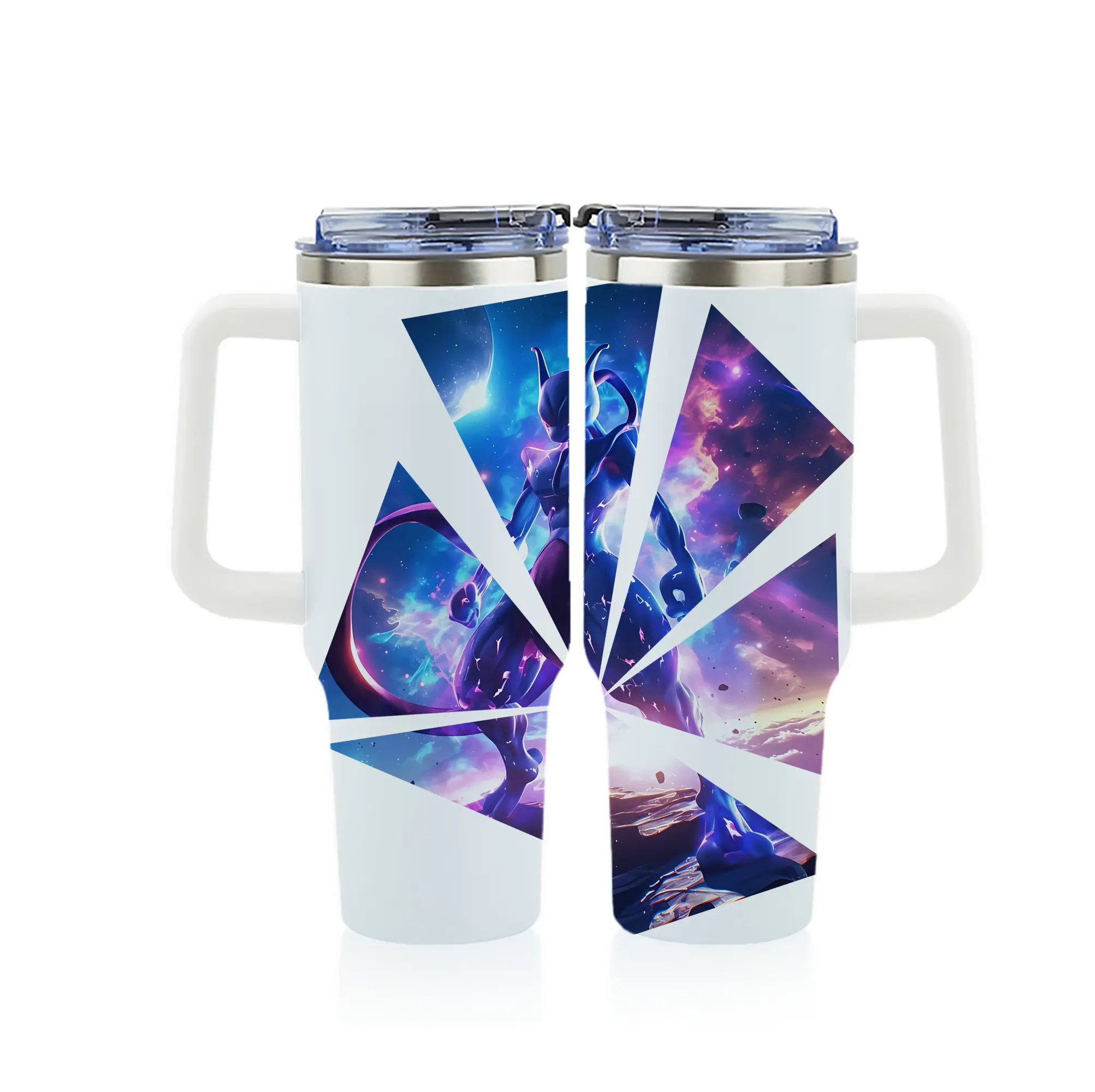 ポケモン グッズ,ミュウツー - 1200mL フルプリント車用タンブラー ・ 304ステンレス 内側 ・ 201ステンレス 外側 ・ 保温 保冷 ・ 通勤 ドライブ アウトドア用