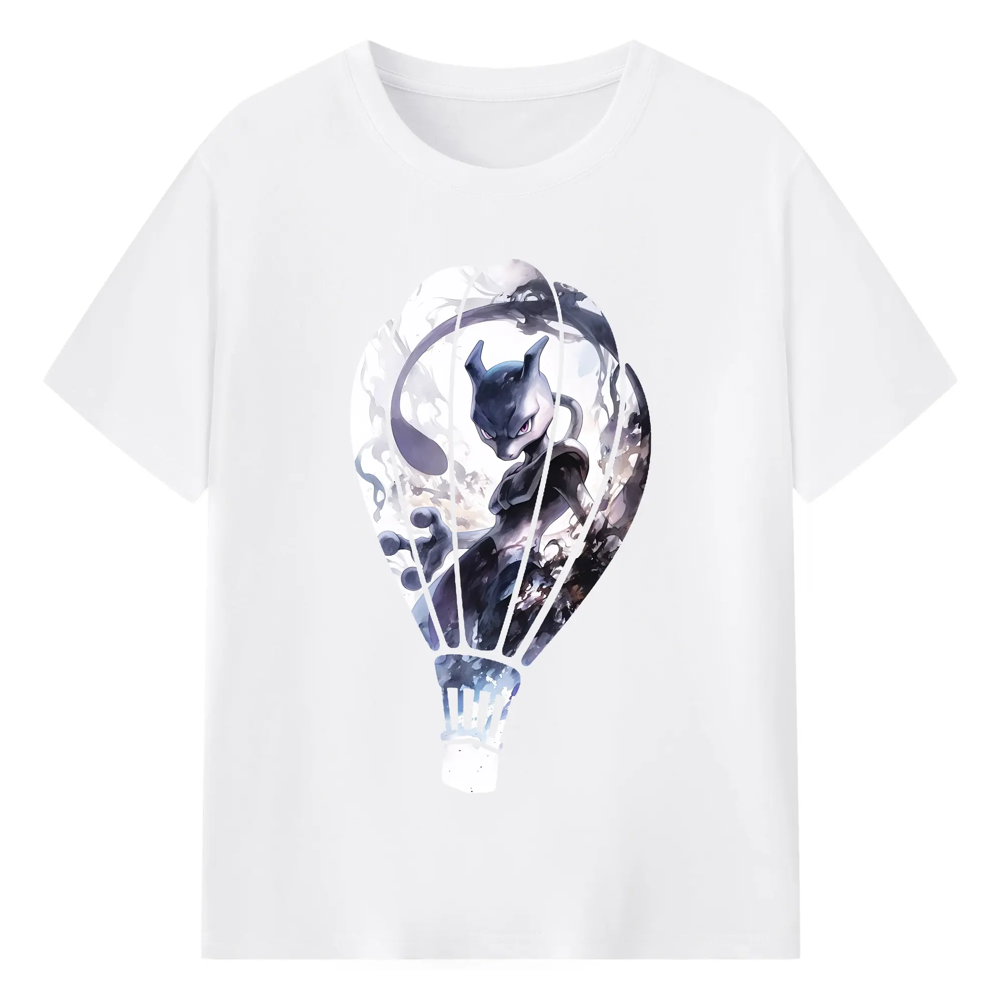 ポケモン グッズ,ミュウツー - 綿100％ 半袖Tシャツ ・ フロントプリント ・ 快適 通気性 ・ 日常使い 散歩 スポーツ用