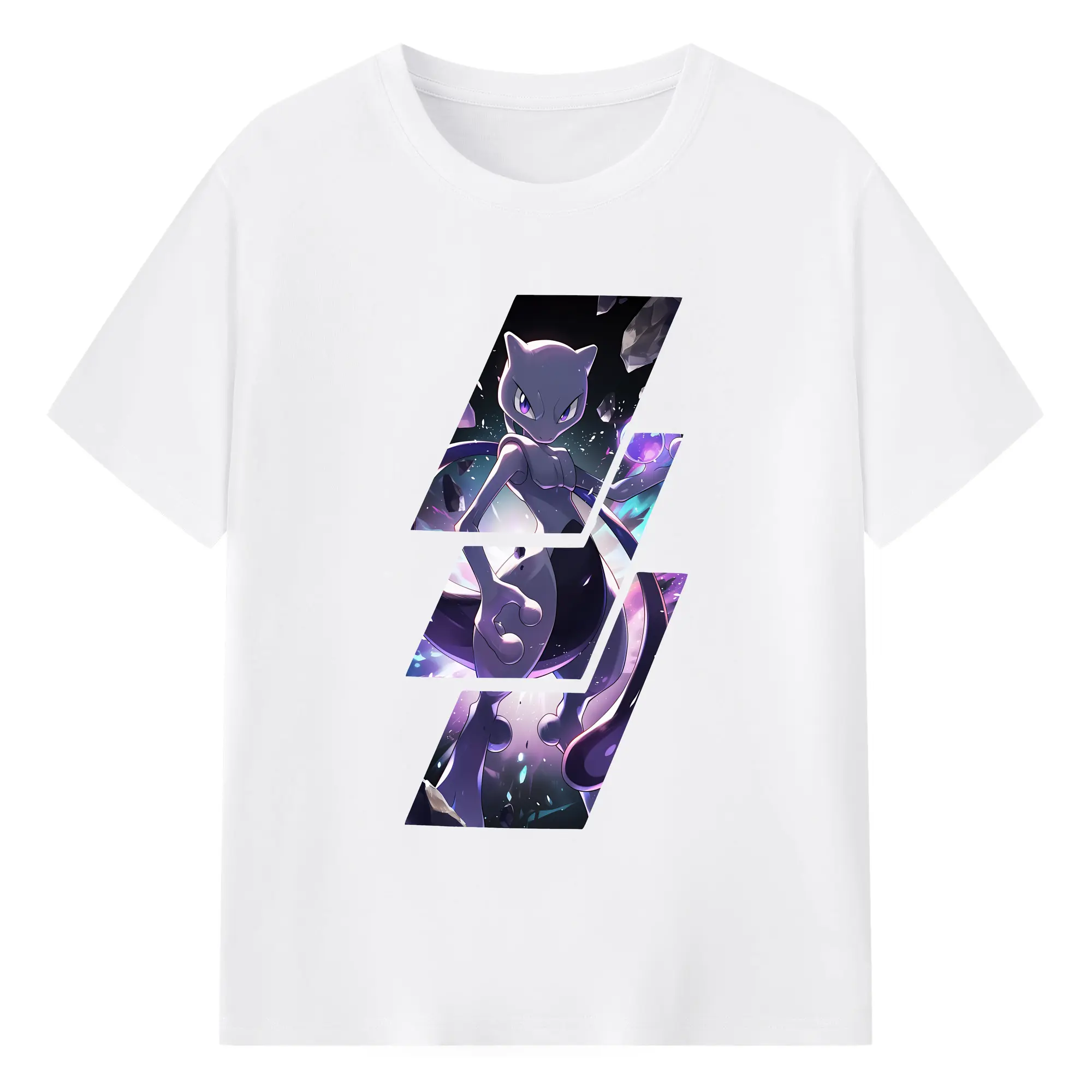 ポケモン グッズ,ミュウツー - 綿100％ 半袖Tシャツ ・ フロントプリント ・ 快適 通気性 ・ 日常使い 散歩 スポーツ用