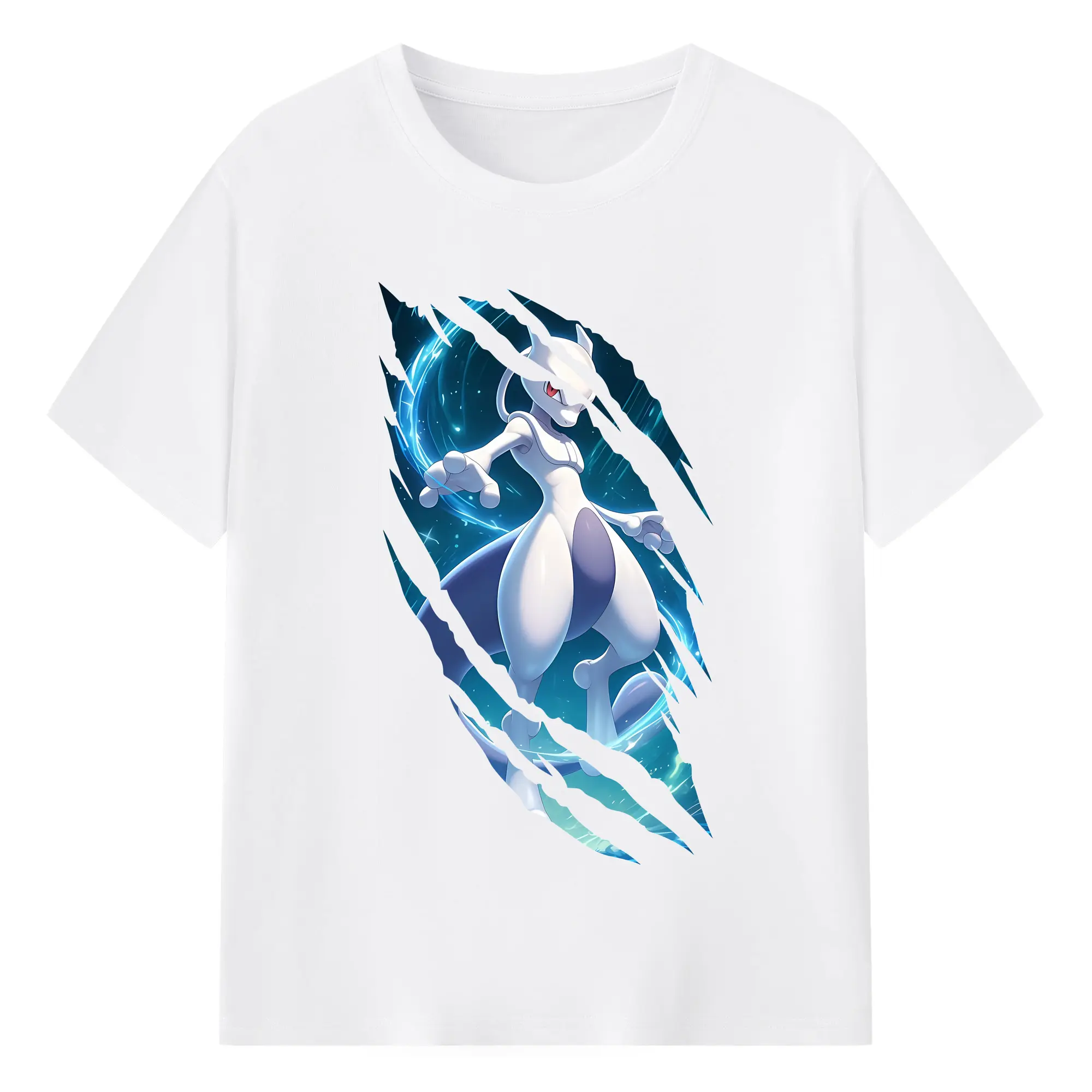 ポケモン グッズ,ミュウツー - 綿100％ 半袖Tシャツ ・ フロントプリント ・ 快適 通気性 ・ 日常使い 散歩 スポーツ用