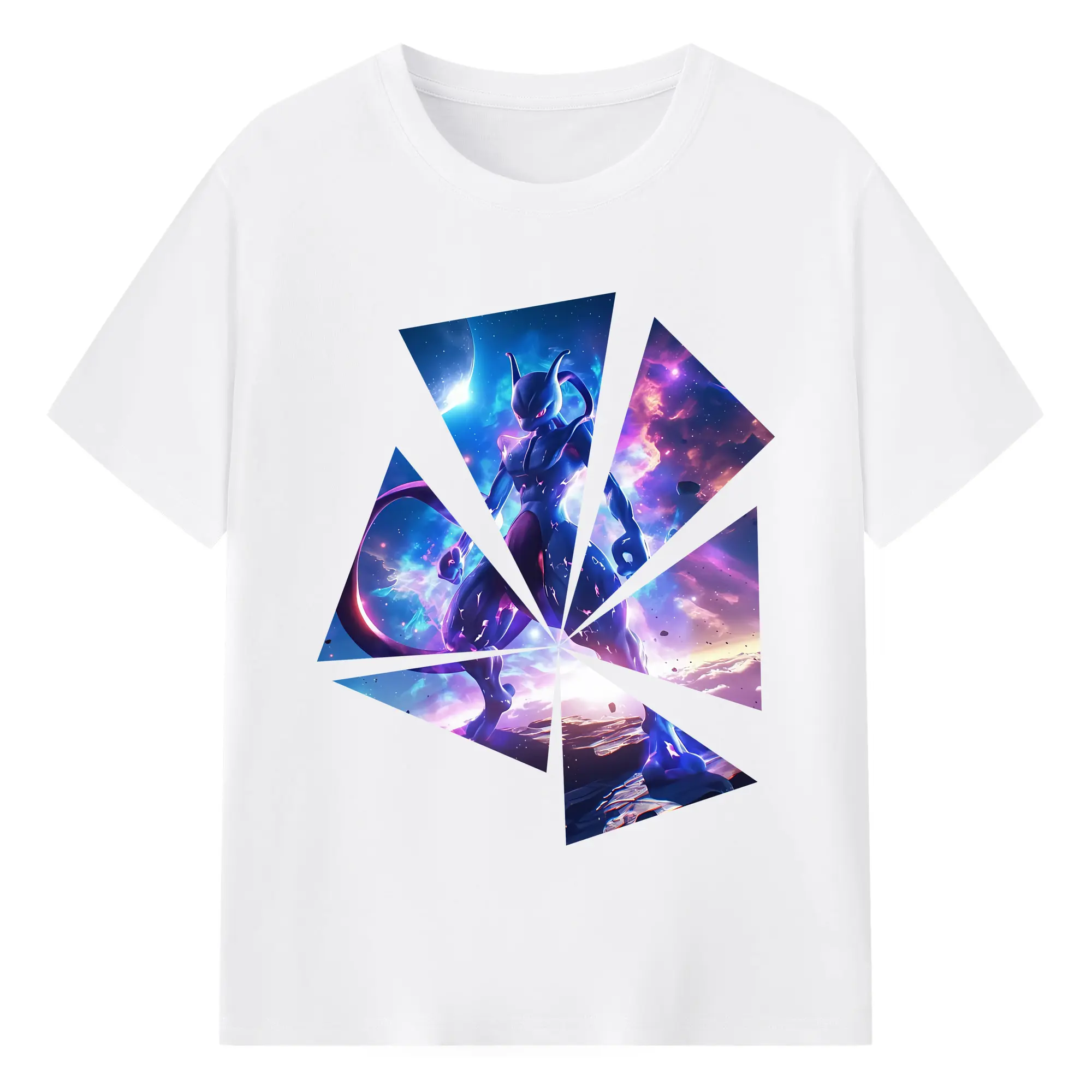 ポケモン グッズ,ミュウツー - 綿100％ 半袖Tシャツ ・ フロントプリント ・ 快適 通気性 ・ 日常使い 散歩 スポーツ用