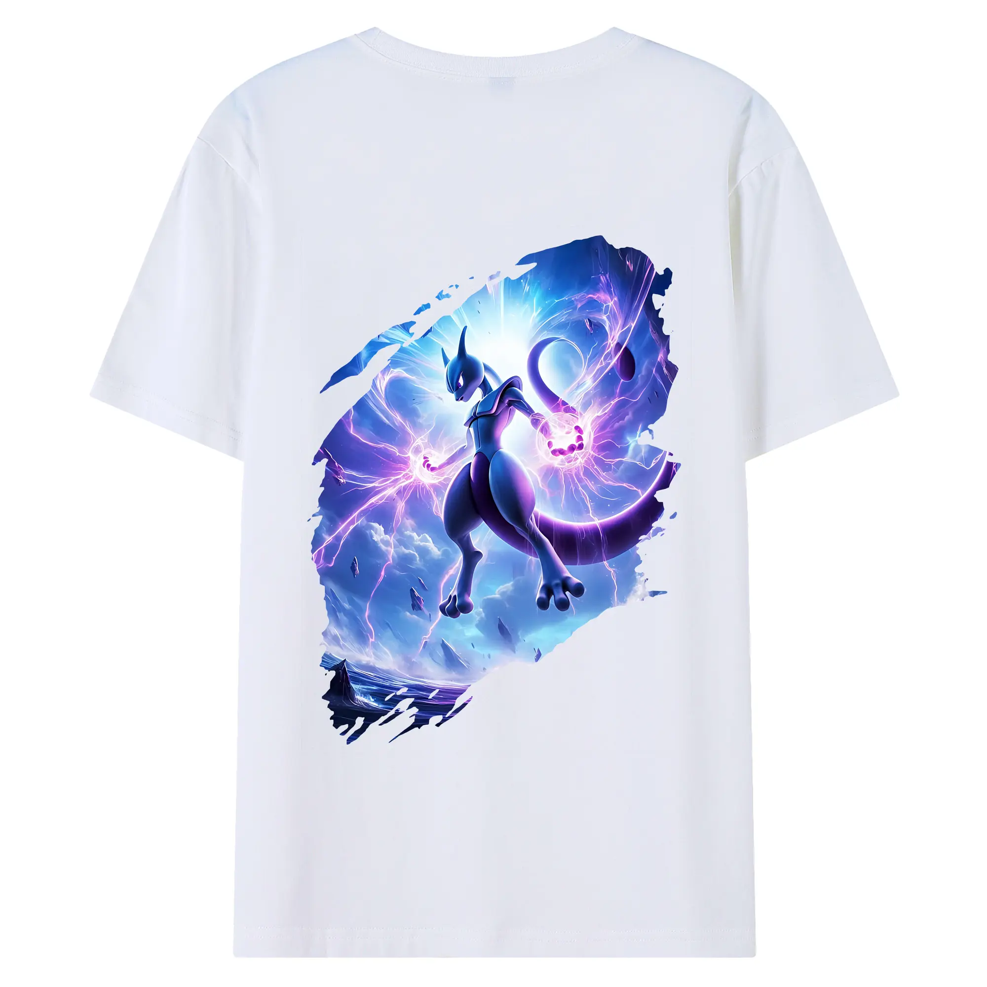 ポケモン グッズ,ミュウツー - 綿100％ 半袖Tシャツ ・ バックプリント ・ 快適 通気性 ・ 日常使い 散歩 スポーツ用