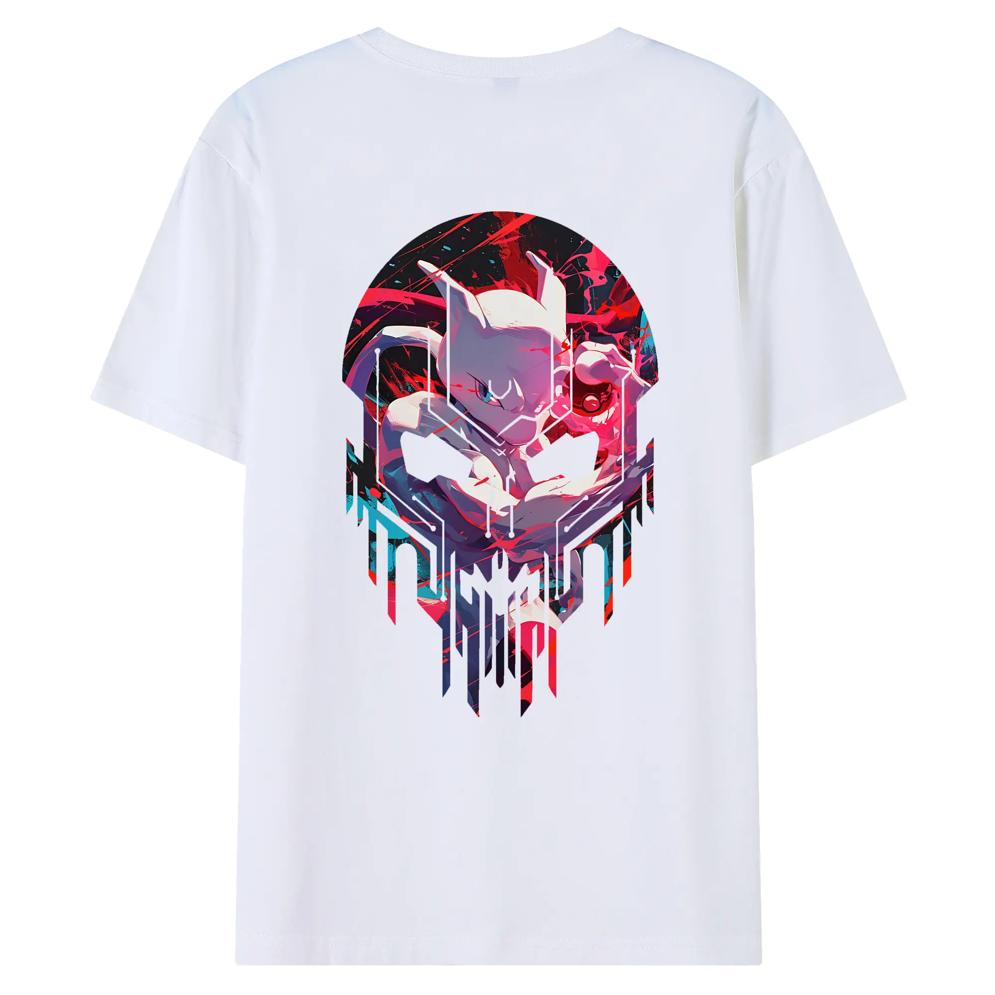 ポケモン グッズ,ミュウツー - 綿100％ 半袖Tシャツ ・ バックプリント ・ 快適 通気性 ・ 日常使い 散歩 スポーツ用