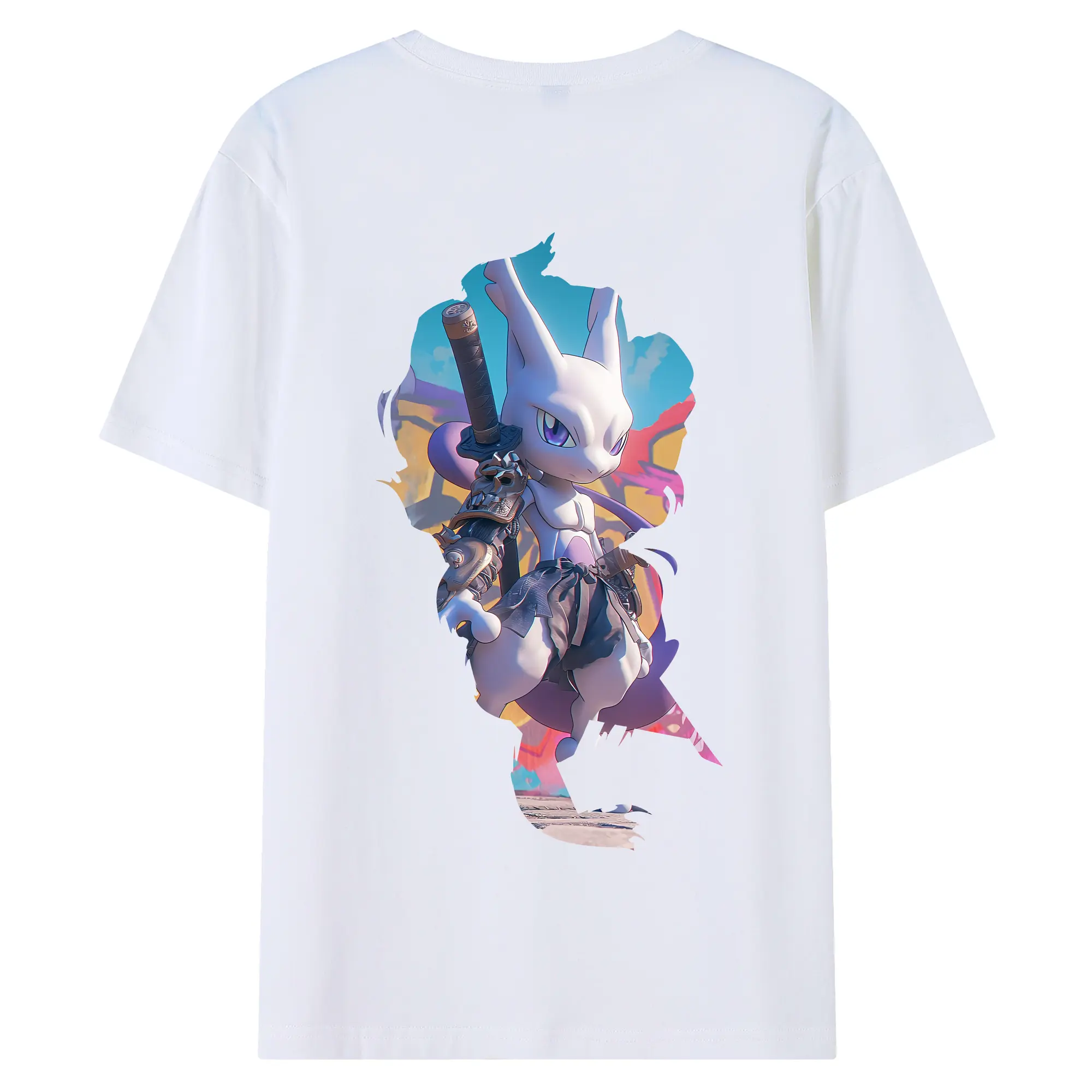 ポケモン グッズ,ミュウツー - 綿100％ 半袖Tシャツ ・ バックプリント ・ 快適 通気性 ・ 日常使い 散歩 スポーツ用