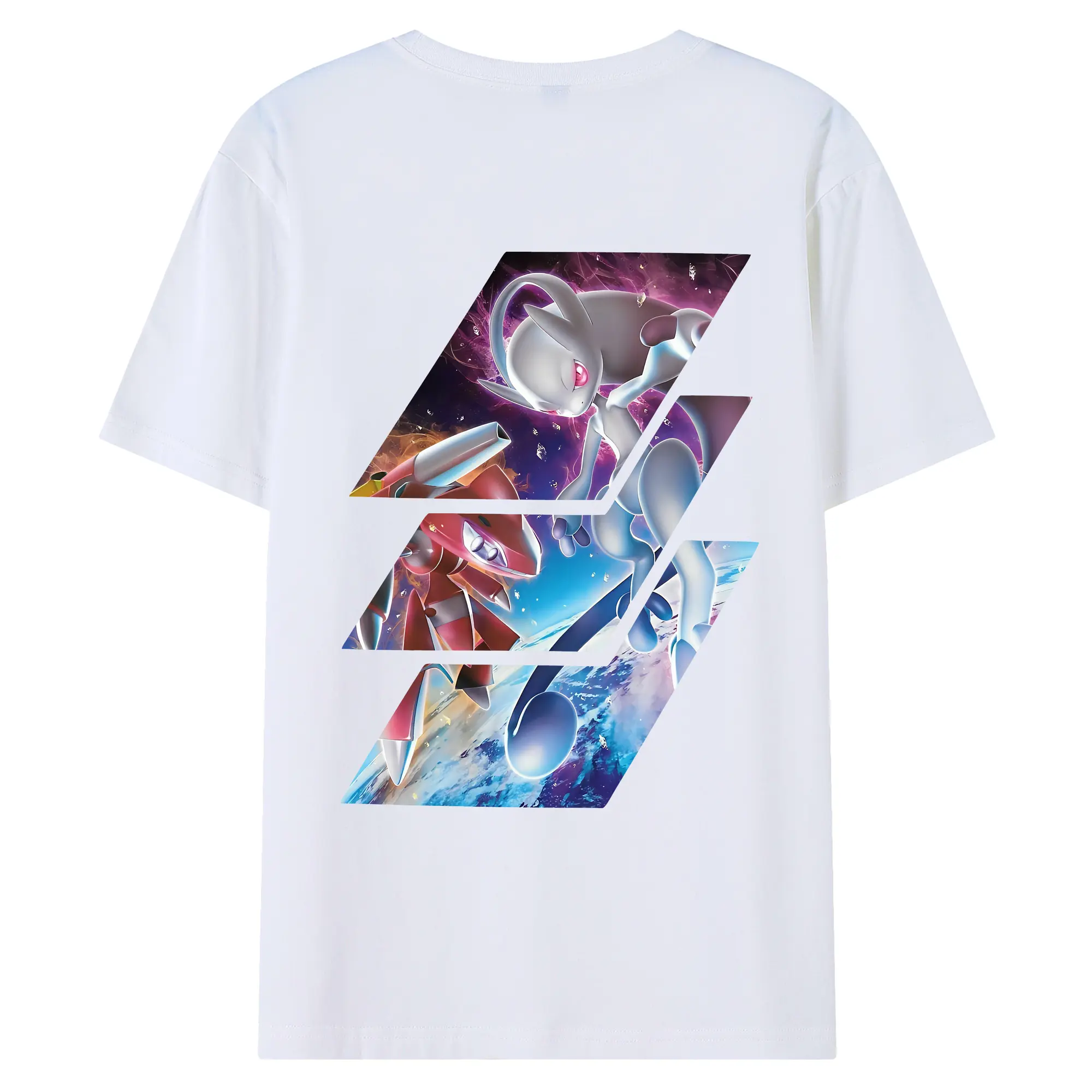 ポケモン グッズ,ミュウツー - 綿100％ 半袖Tシャツ ・ バックプリント ・ 快適 通気性 ・ 日常使い 散歩 スポーツ用