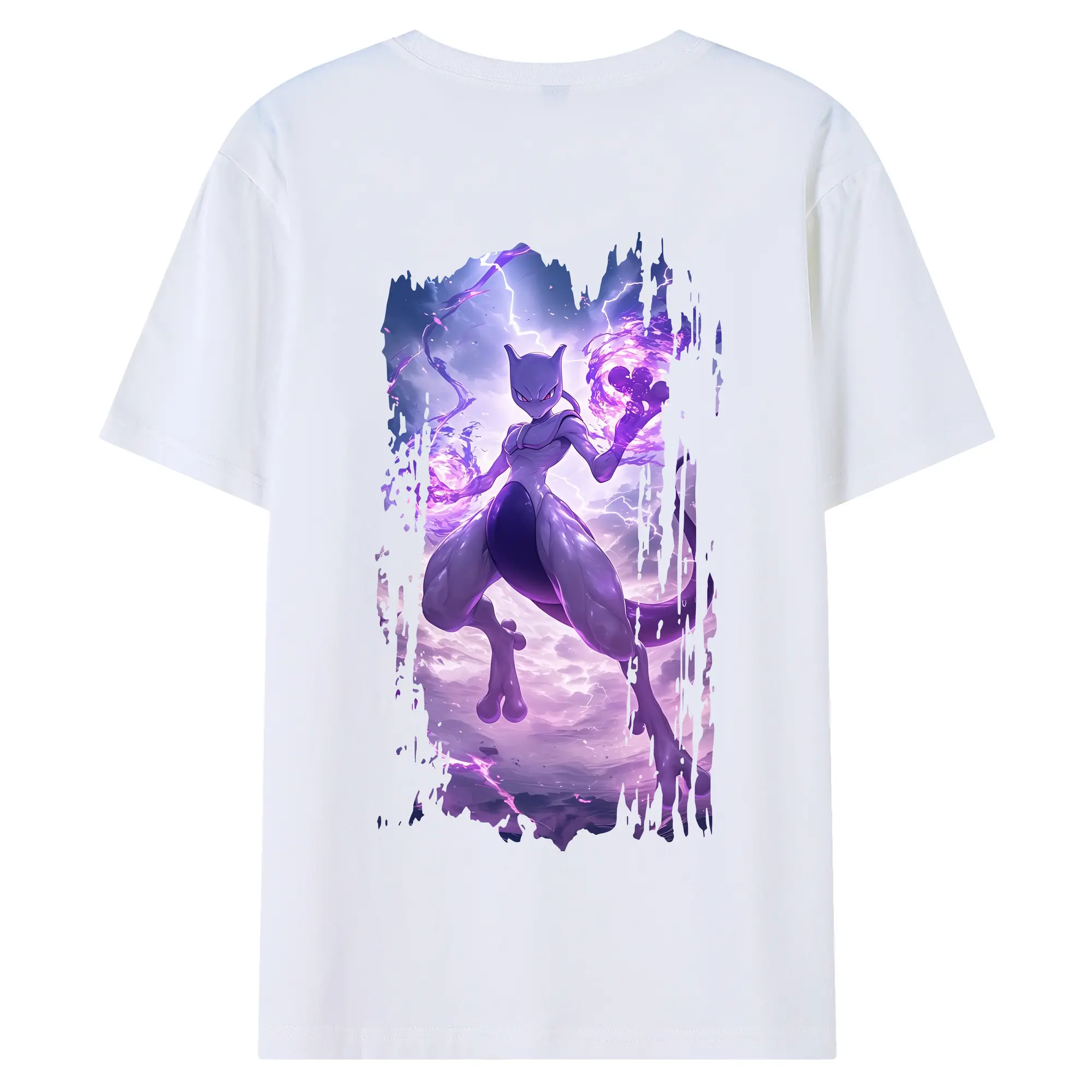 ポケモン グッズ,ミュウツー - 綿100％ 半袖Tシャツ ・ バックプリント ・ 快適 通気性 ・ 日常使い 散歩 スポーツ用