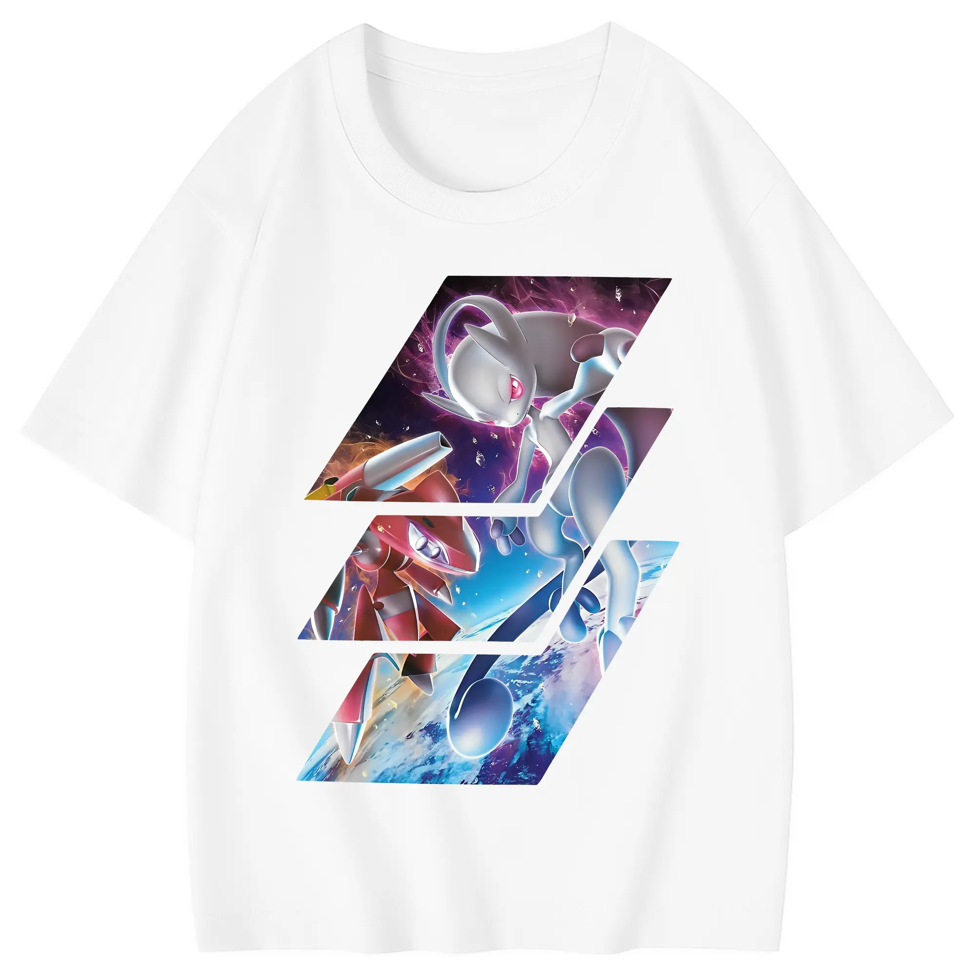 ポケモン グッズ,ミュウツー - 綿100％ キッズTシャツ ・ フロントプリント ・ 快適 通気性 ・ スポーツ カジュアル 散歩用