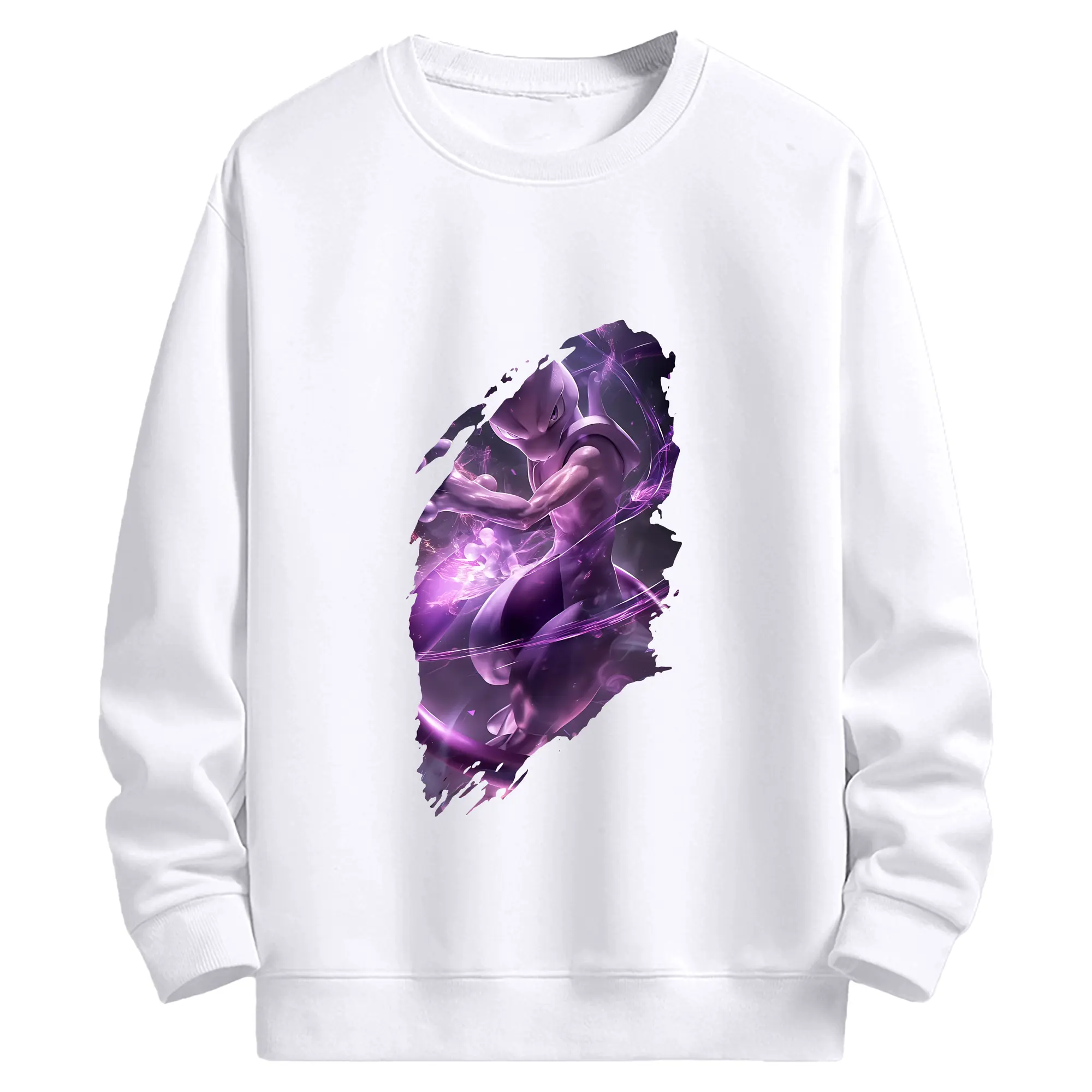ポケモン グッズ,ミュウツー - 高品質 クルーネック スウェット ・ コットン59％ ポリエステル41％ ・ ユニセックス 長袖 トレーナー ・ カジュアル デイリー スポーツ 散歩用