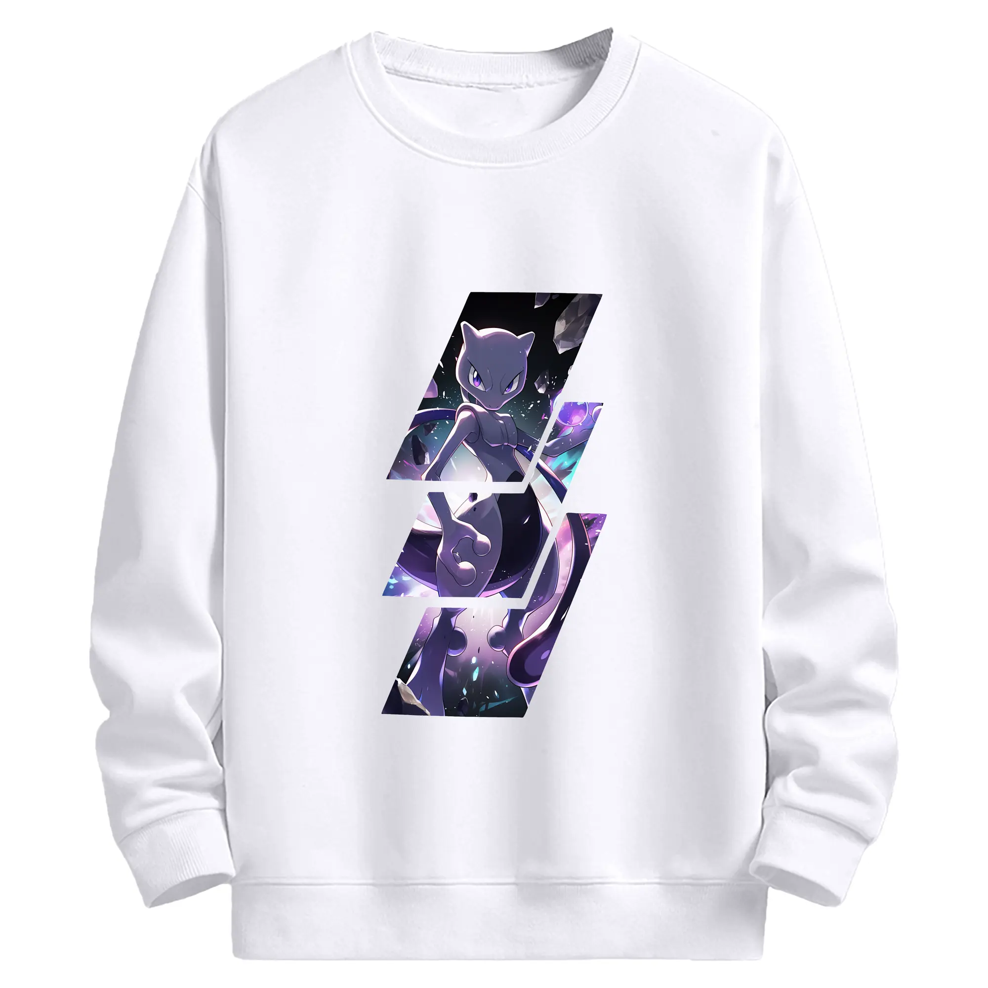 ポケモン グッズ,ミュウツー - 高品質 クルーネック スウェット ・ コットン59％ ポリエステル41％ ・ ユニセックス 長袖 トレーナー ・ カジュアル デイリー スポーツ 散歩用