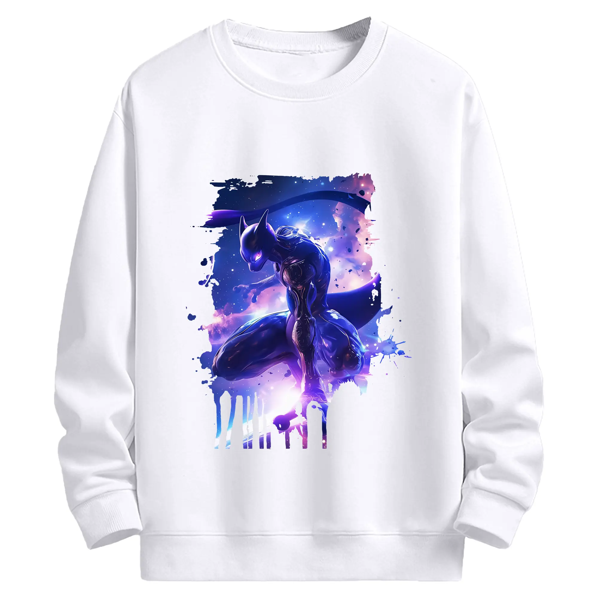 ポケモン グッズ,ミュウツー - 高品質 クルーネック スウェット ・ コットン59％ ポリエステル41％ ・ ユニセックス 長袖 トレーナー ・ カジュアル デイリー スポーツ 散歩用