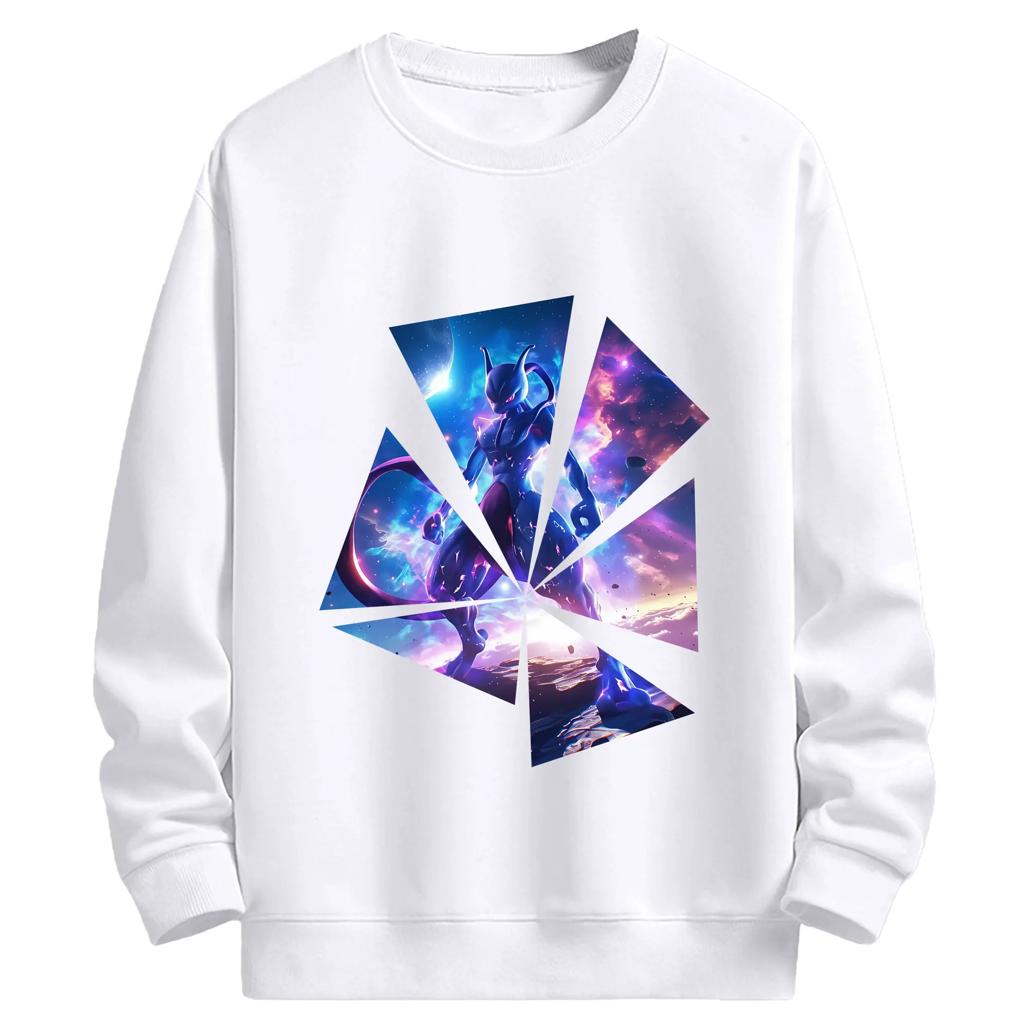 ポケモン グッズ,ミュウツー - 高品質 クルーネック スウェット ・ コットン59％ ポリエステル41％ ・ ユニセックス 長袖 トレーナー ・ カジュアル デイリー スポーツ 散歩用