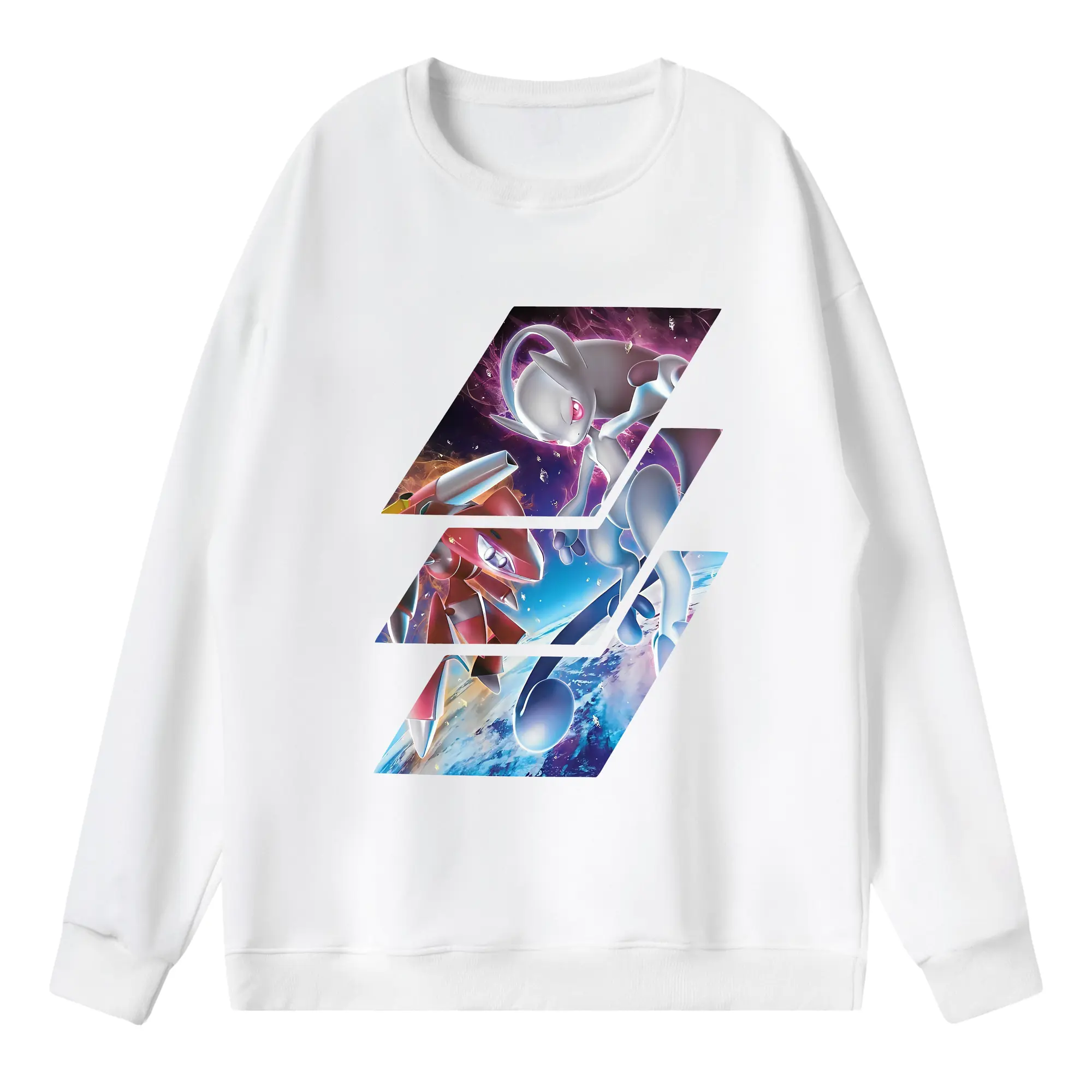 ポケモン グッズ,ミュウツー - 薄手 クルーネック スウェット 裏毛260g · ポリエステル 春秋向け カジュアル 男女兼用 · トレーナー デイリー スポーツ 散歩に最適