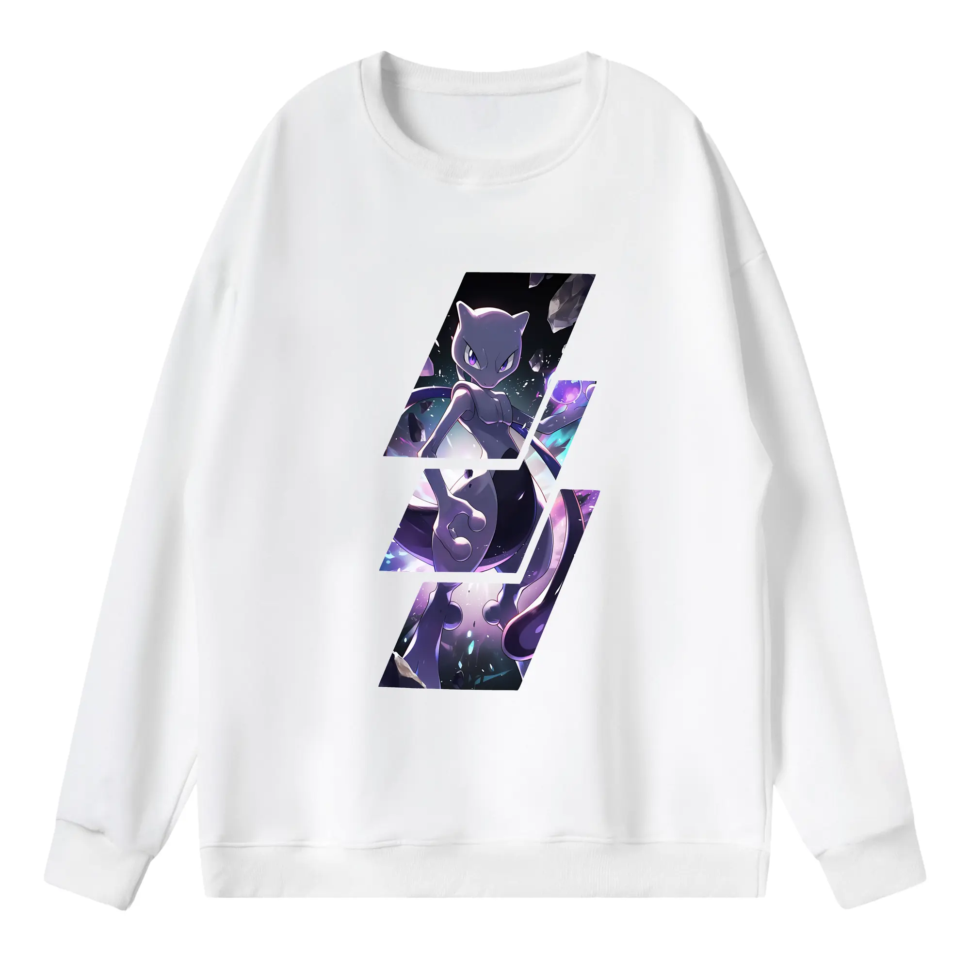 ポケモン グッズ,ミュウツー - 薄手 クルーネック スウェット 裏毛260g · ポリエステル 春秋向け カジュアル 男女兼用 · トレーナー デイリー スポーツ 散歩に最適