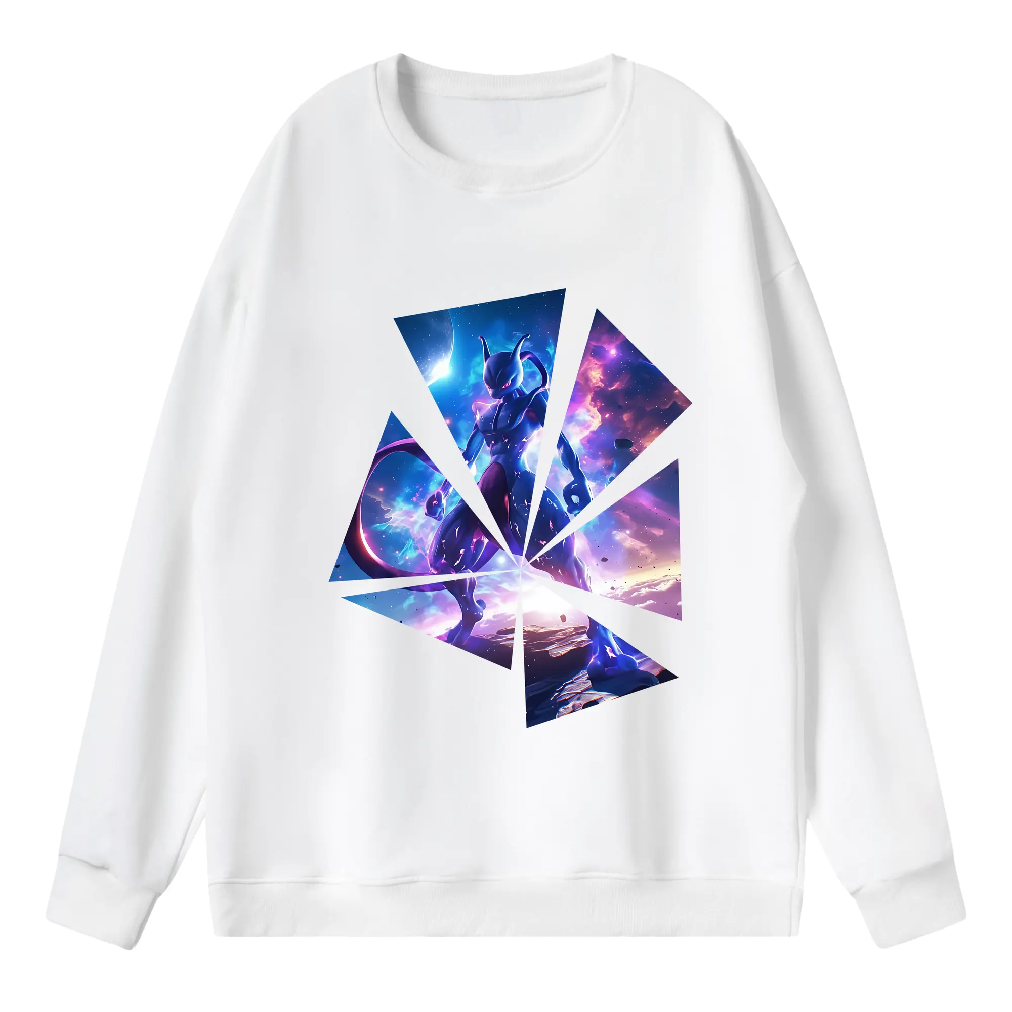 ポケモン グッズ,ミュウツー - 薄手 クルーネック スウェット 裏毛260g · ポリエステル 春秋向け カジュアル 男女兼用 · トレーナー デイリー スポーツ 散歩に最適