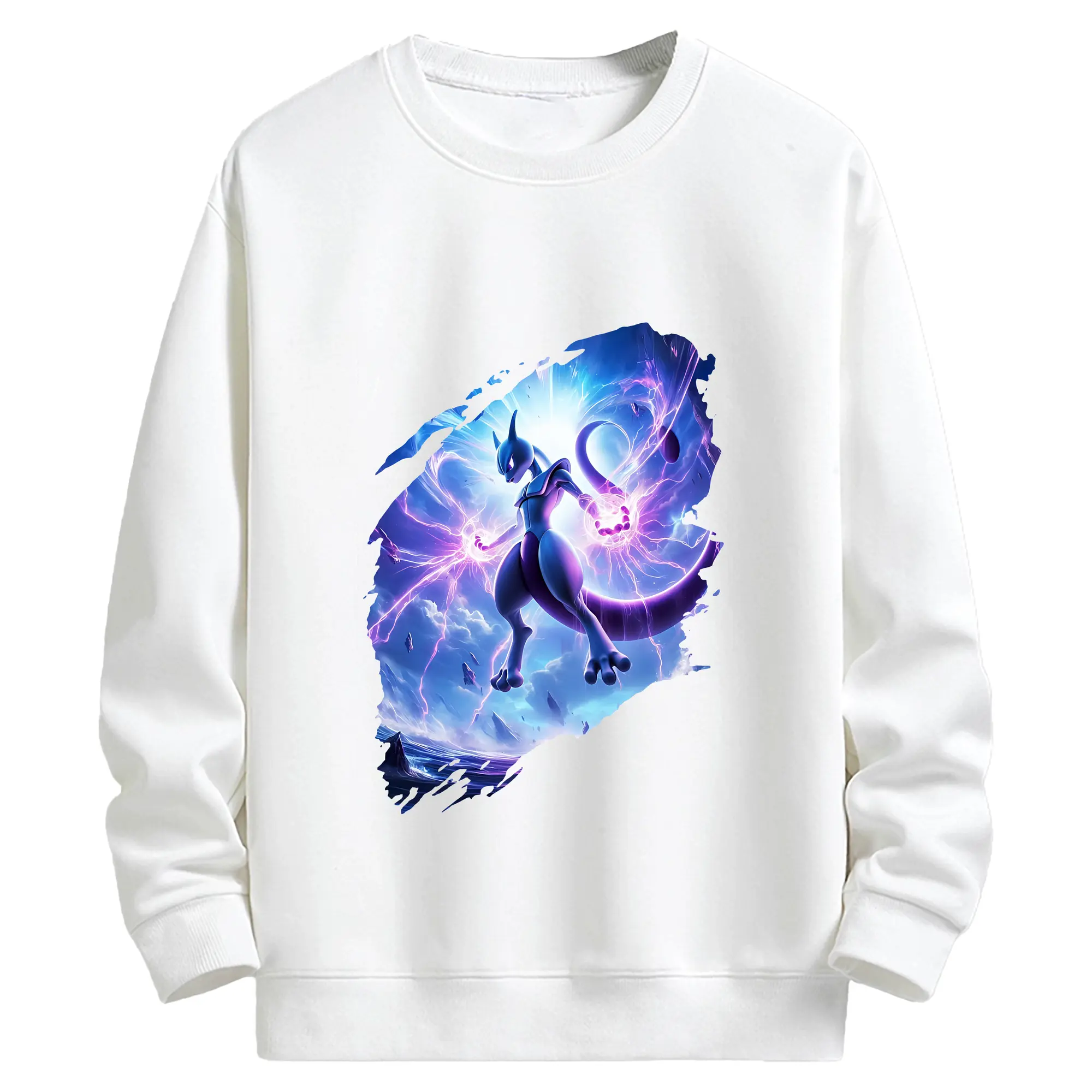 ポケモン グッズ,ミュウツー - キッズ クルーネックスウェットシャツ ・ フロントプリント ・ 綿80％ ポリエステル20％ ・ 快適 通学 スポーツ 日常使い お散歩用