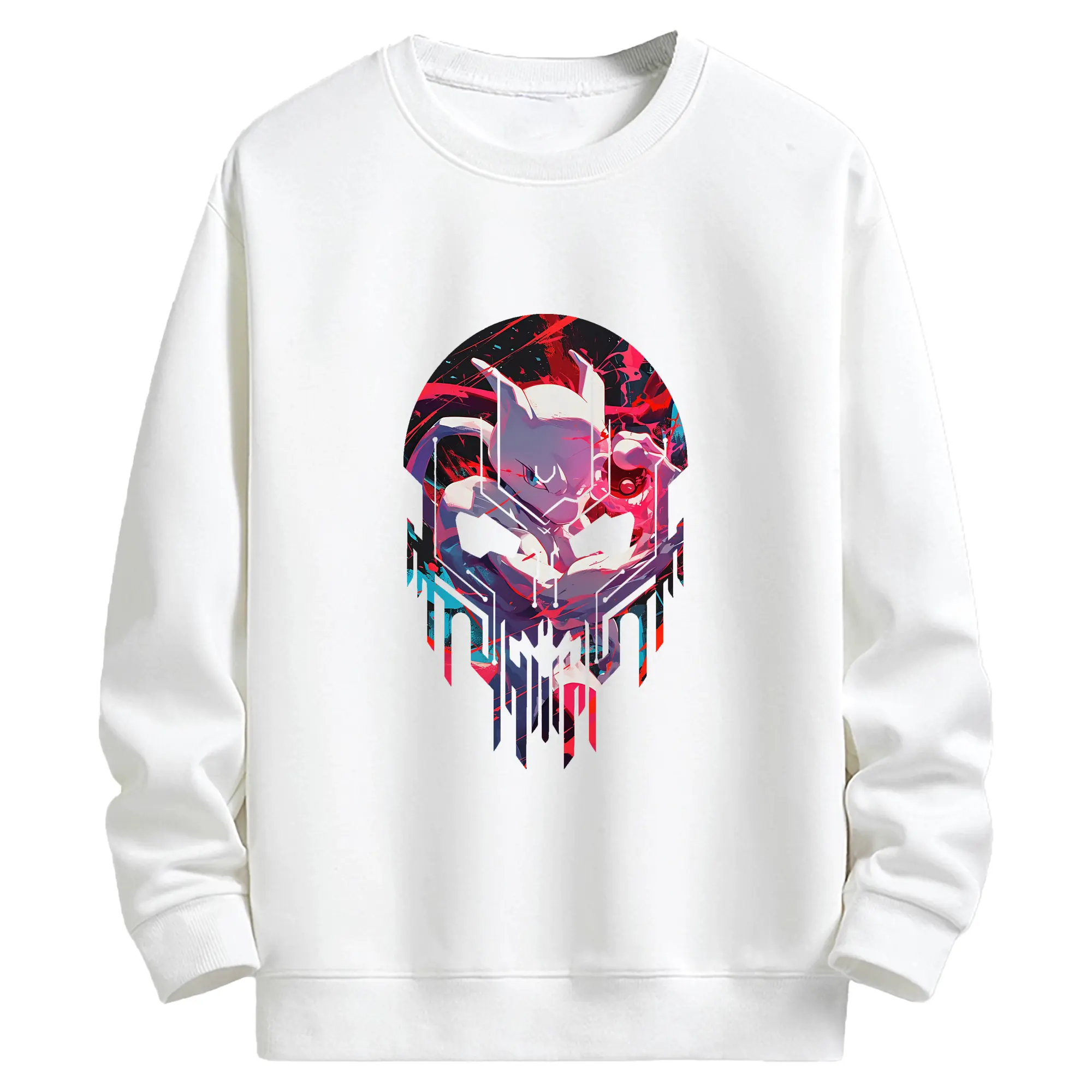 ポケモン グッズ,ミュウツー - キッズ クルーネックスウェットシャツ ・ フロントプリント ・ 綿80％ ポリエステル20％ ・ 快適 通学 スポーツ 日常使い お散歩用