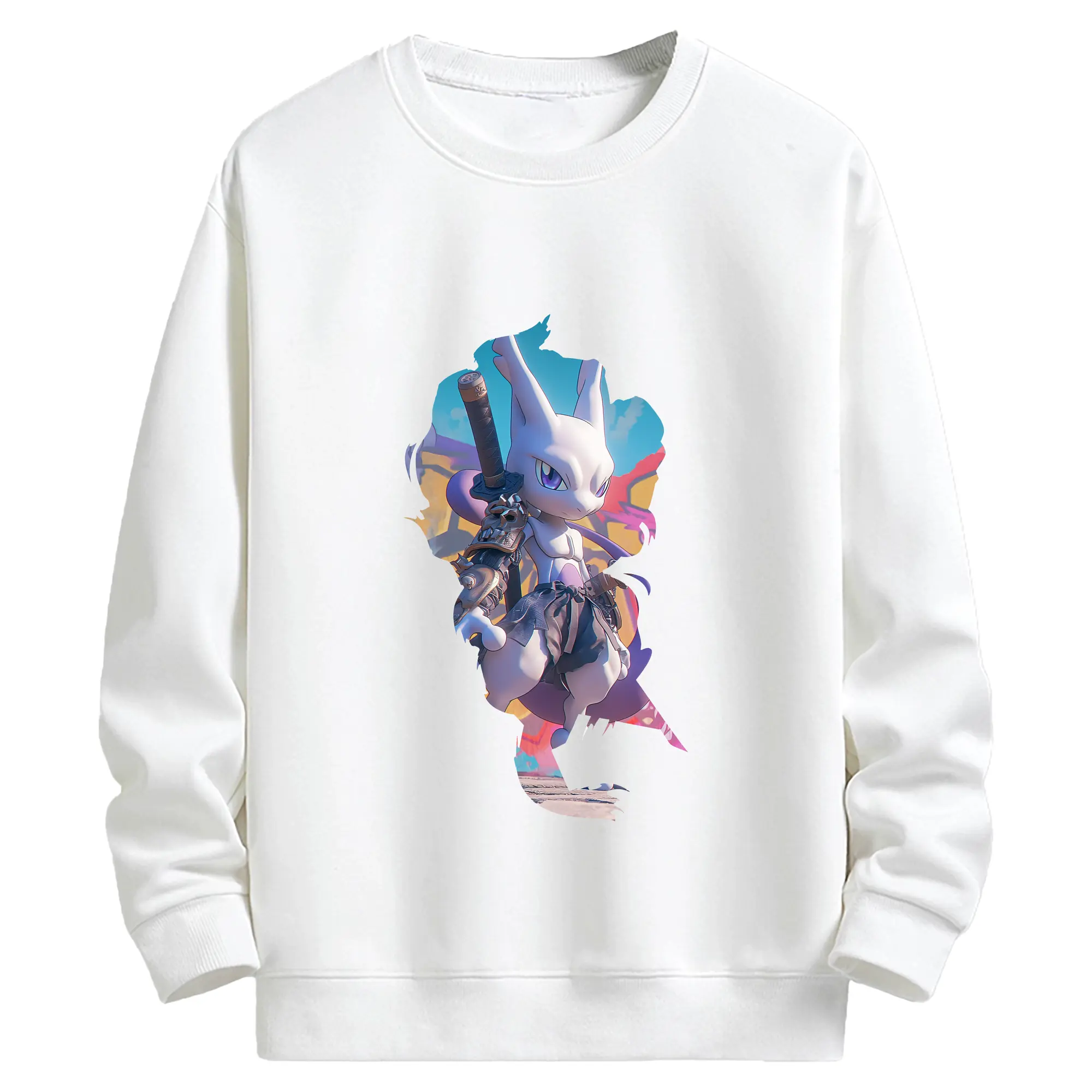 ポケモン グッズ,ミュウツー - キッズ クルーネックスウェットシャツ ・ フロントプリント ・ 綿80％ ポリエステル20％ ・ 快適 通学 スポーツ 日常使い お散歩用