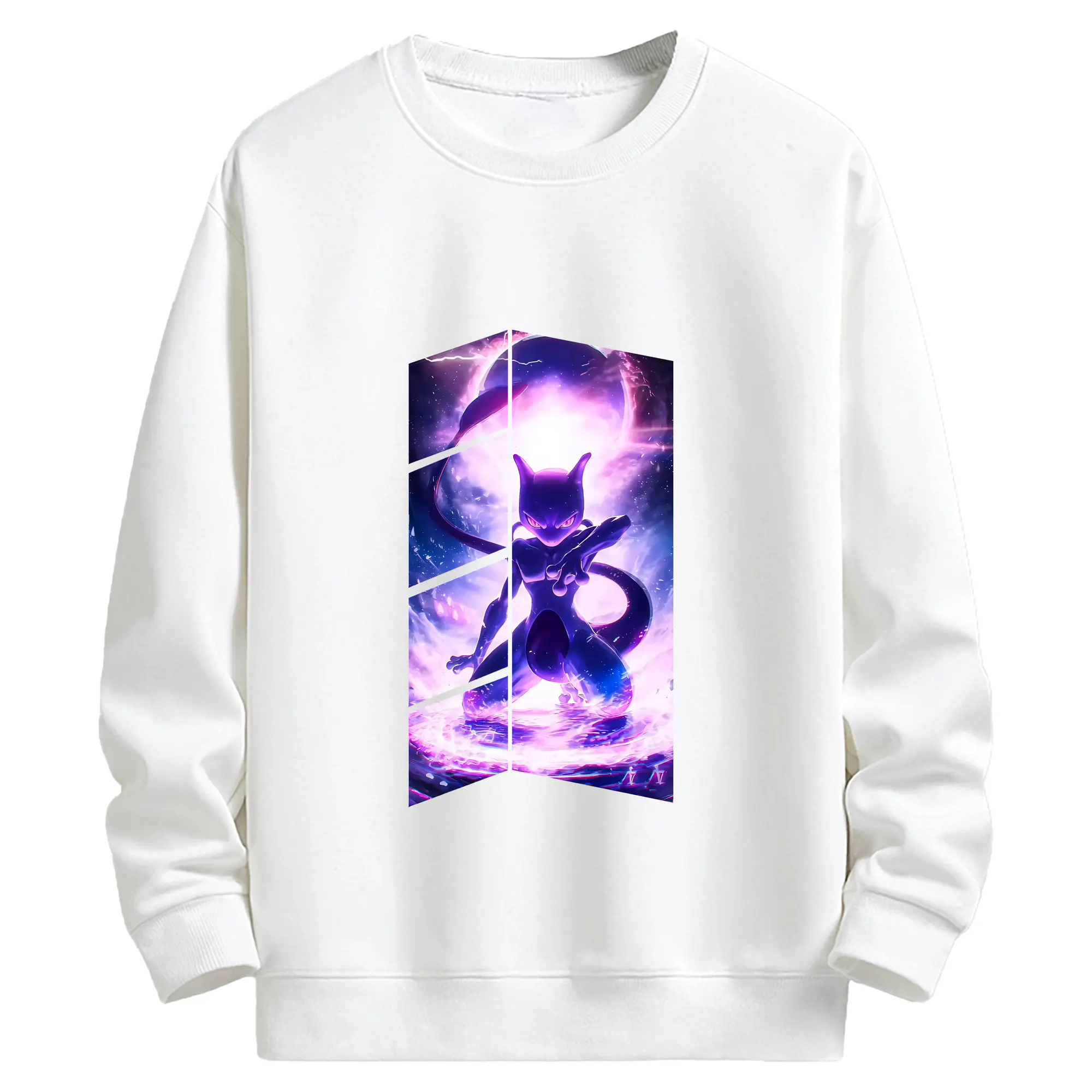 ポケモン グッズ,ミュウツー - キッズ クルーネックスウェットシャツ ・ フロントプリント ・ 綿80％ ポリエステル20％ ・ 快適 通学 スポーツ 日常使い お散歩用