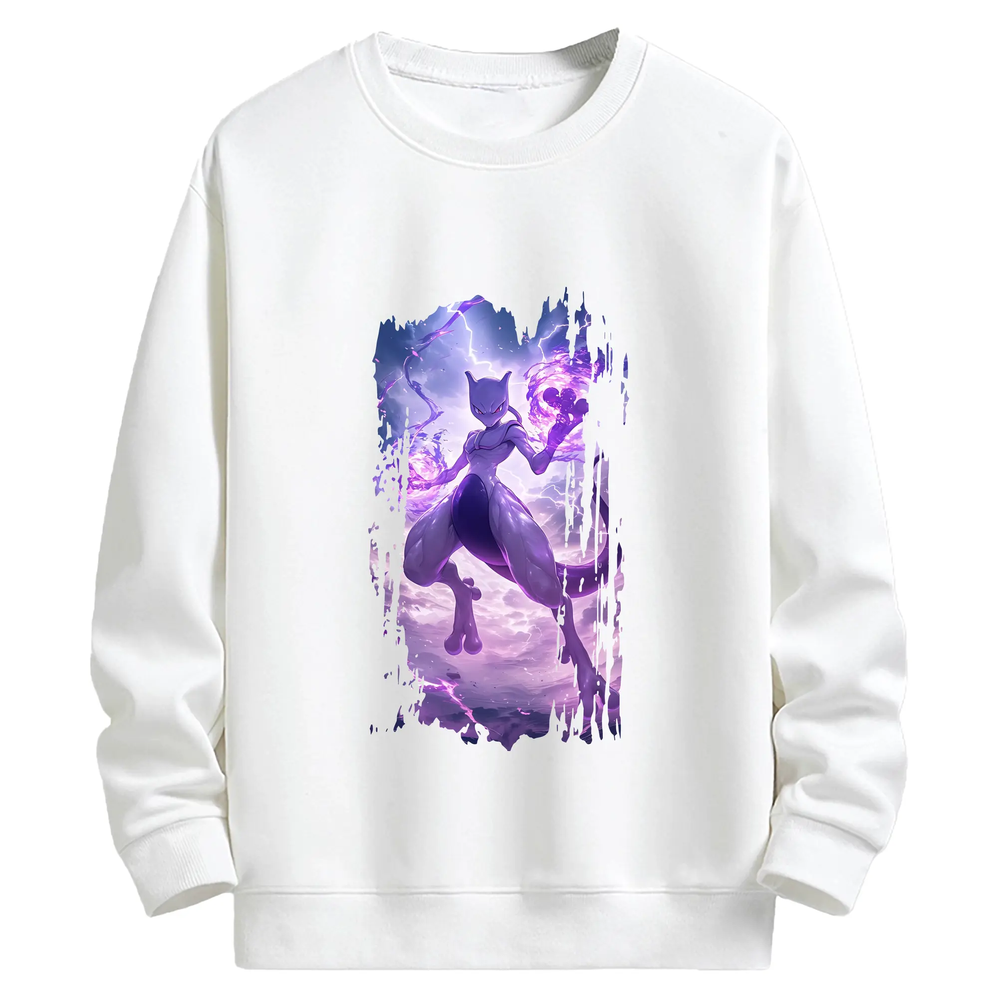 ポケモン グッズ,ミュウツー - キッズ クルーネックスウェットシャツ ・ フロントプリント ・ 綿80％ ポリエステル20％ ・ 快適 通学 スポーツ 日常使い お散歩用