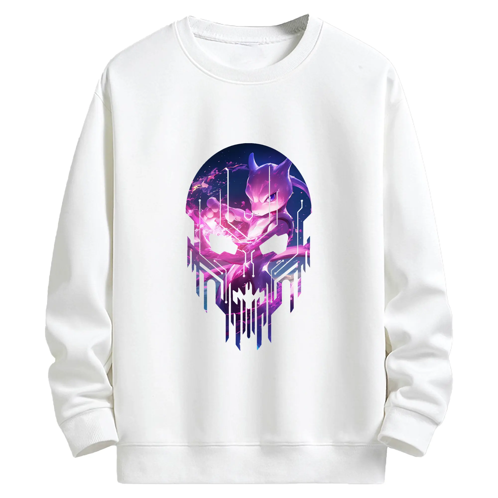 ポケモン グッズ,ミュウツー - キッズ クルーネックスウェットシャツ ・ フロントプリント ・ 綿80％ ポリエステル20％ ・ 快適 通学 スポーツ 日常使い お散歩用