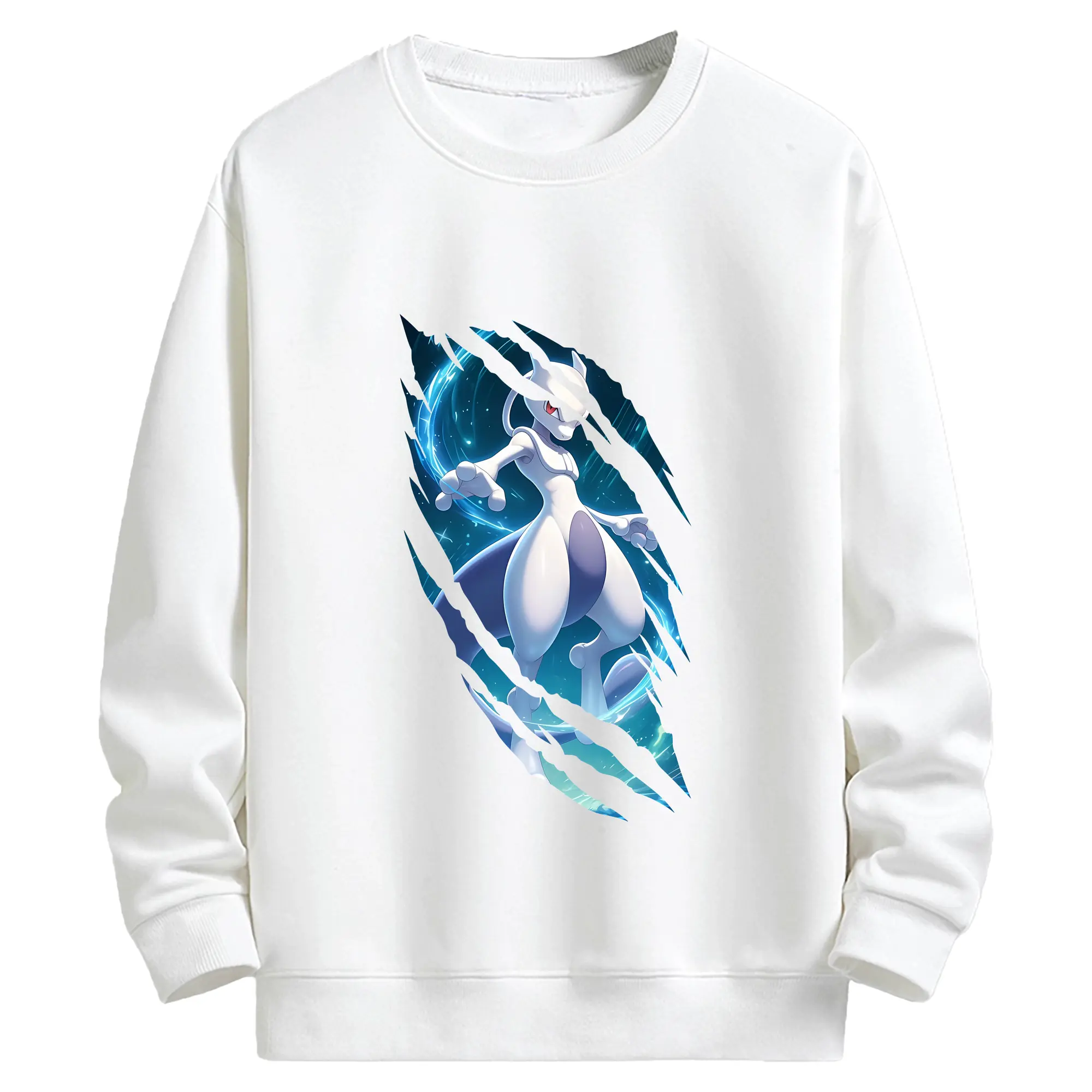 ポケモン グッズ,ミュウツー - キッズ クルーネックスウェットシャツ ・ フロントプリント ・ 綿80％ ポリエステル20％ ・ 快適 通学 スポーツ 日常使い お散歩用