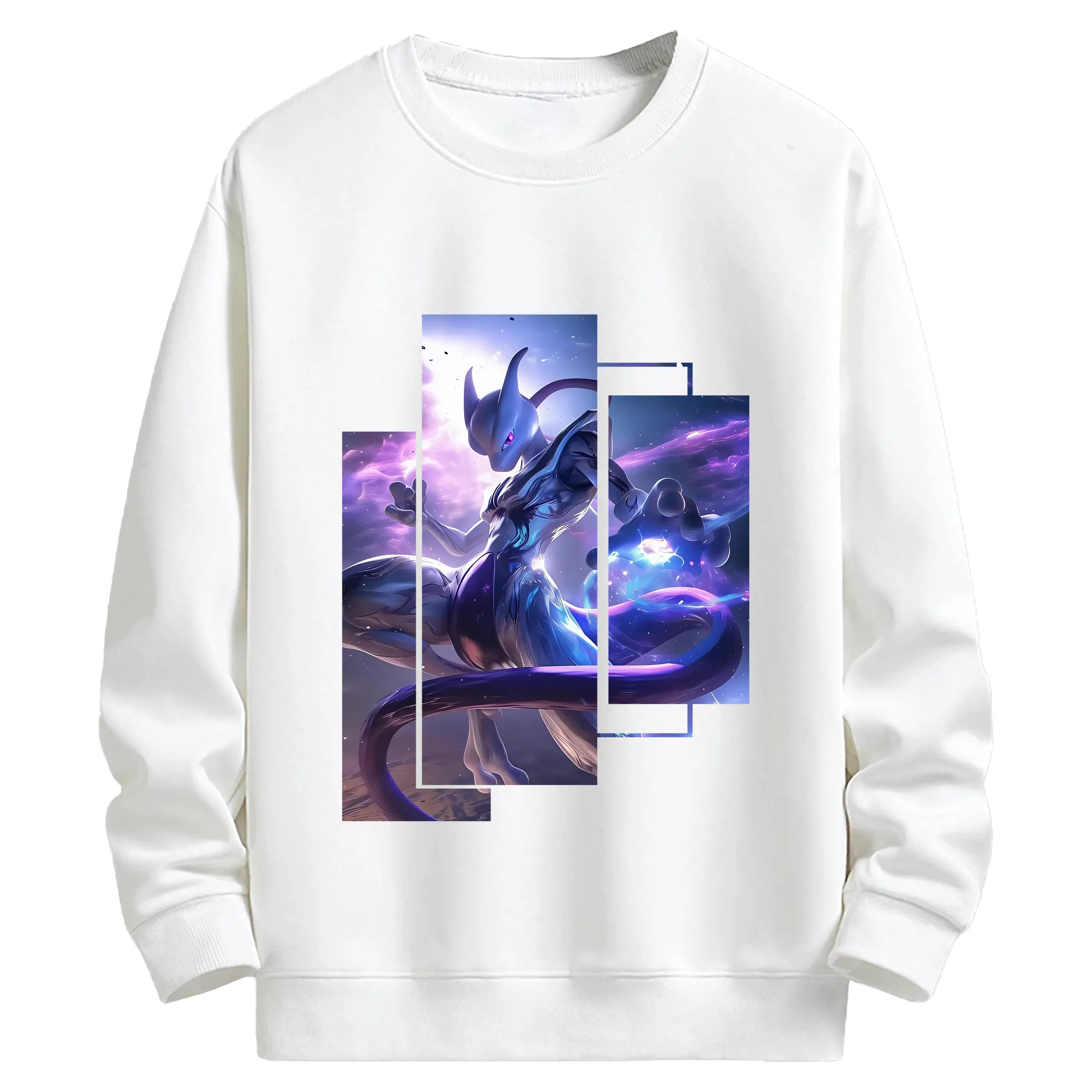 ポケモン グッズ,ミュウツー - キッズ クルーネックスウェットシャツ ・ フロントプリント ・ 綿80％ ポリエステル20％ ・ 快適 通学 スポーツ 日常使い お散歩用