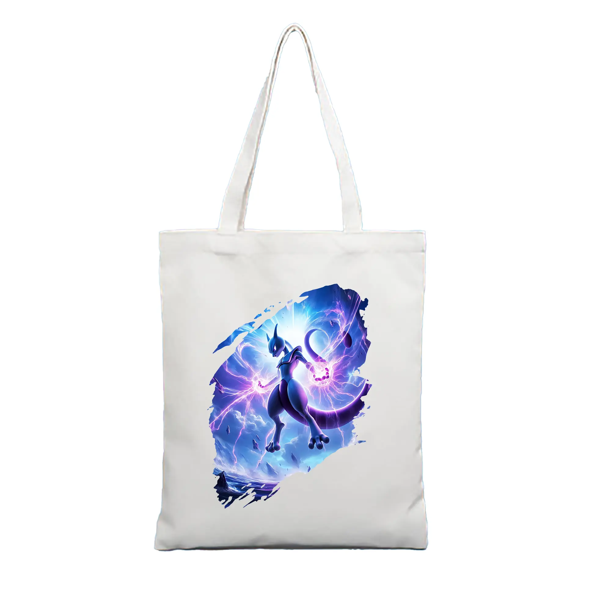 ポケモン グッズ,ミュウツー - 縦型キャンバス手提げバッグ（トートバッグ） ・ キャンバス素材 ・ ショッピング用 ・ 軽量 丈夫 お手入れ簡単