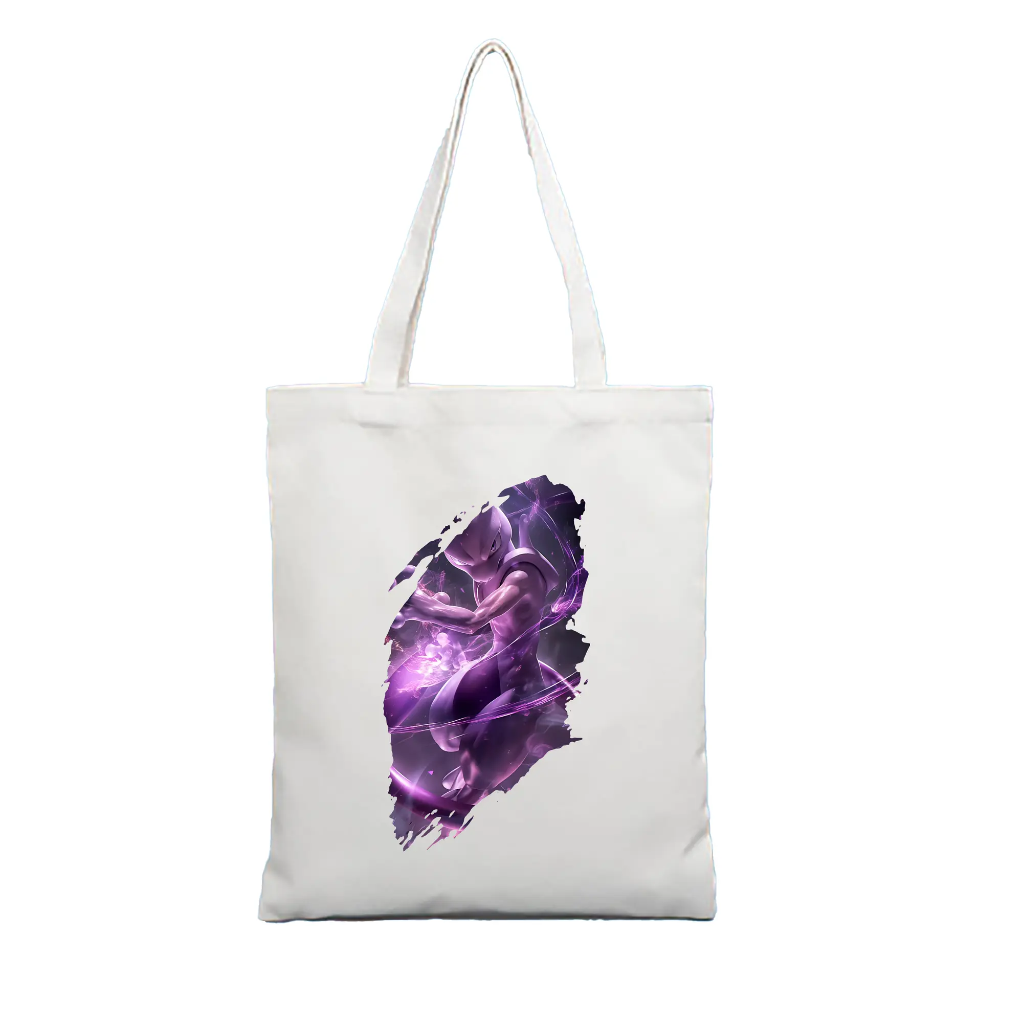 ポケモン グッズ,ミュウツー - 縦型キャンバス手提げバッグ（トートバッグ） ・ キャンバス素材 ・ ショッピング用 ・ 軽量 丈夫 お手入れ簡単